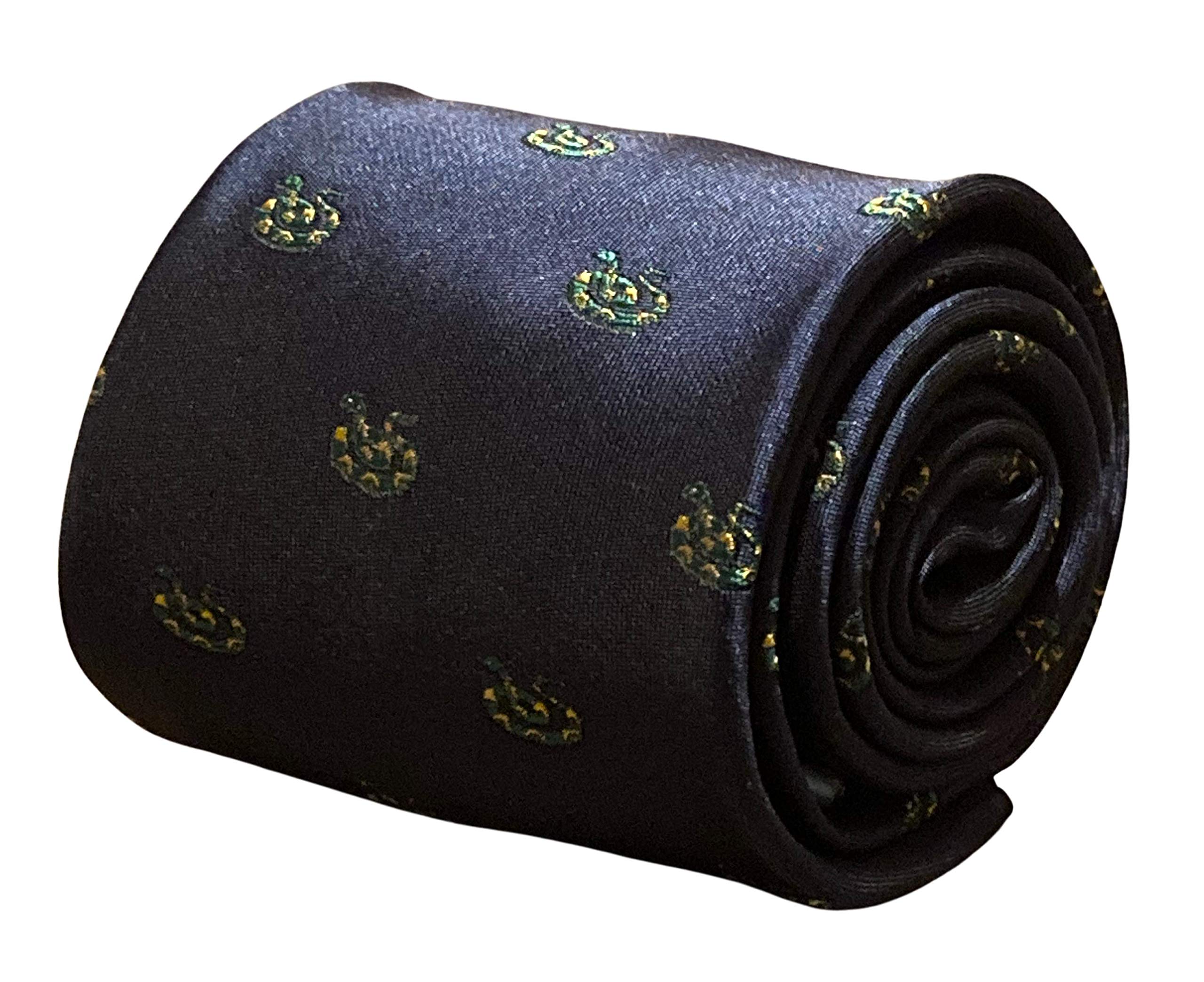Frederick Thomas navy blue men-s tie with rattlesnake desert design classic necktie novelty him gift-s birthday prime sale classic neck 20 sets 40-th animal 30-th pounds ties dad 50-th best under
