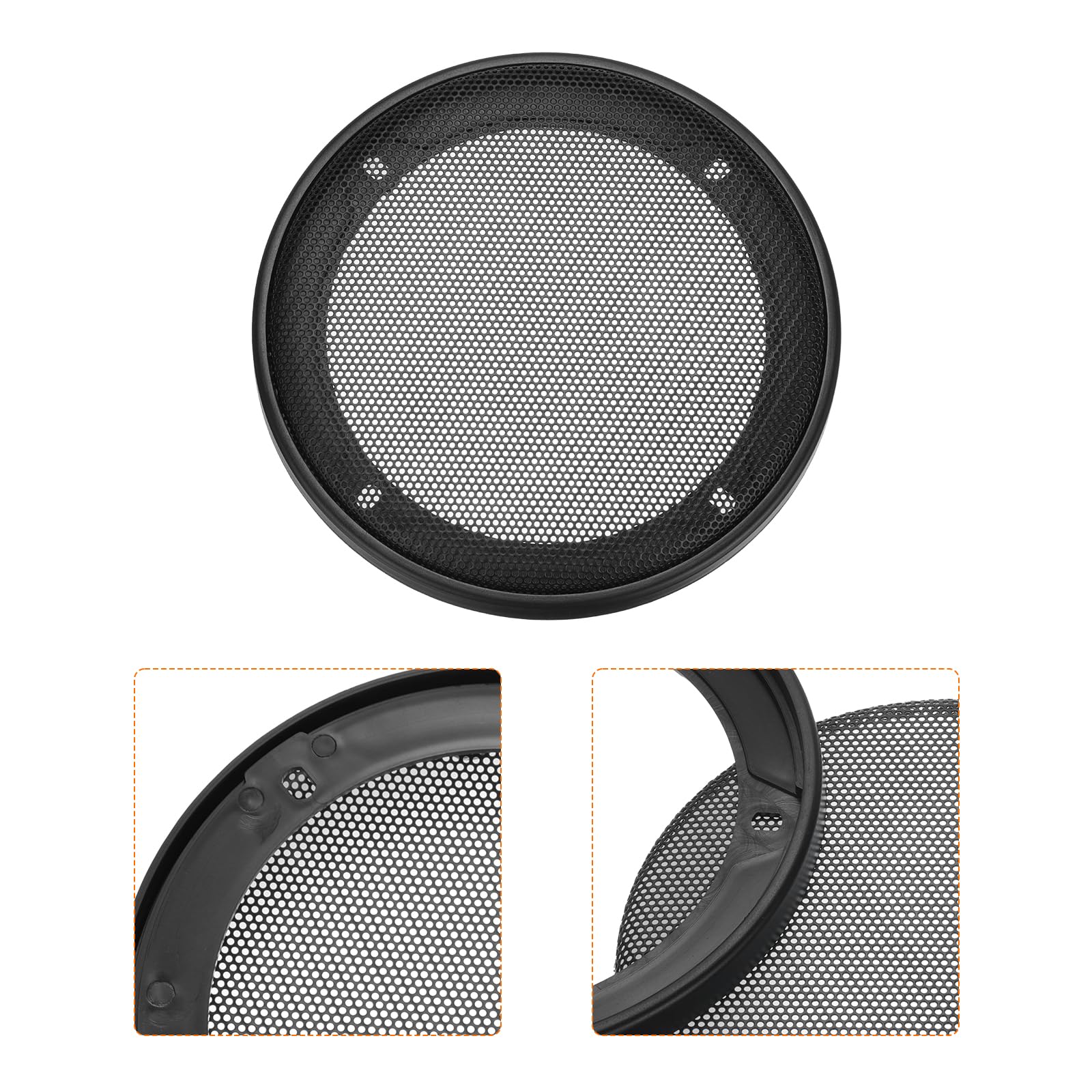 Lot De 2 Grilles De Haut-parleur 4.5" – Maille Noire 118x124x9 Mm, Sans Cadre – Protection Subwoofer