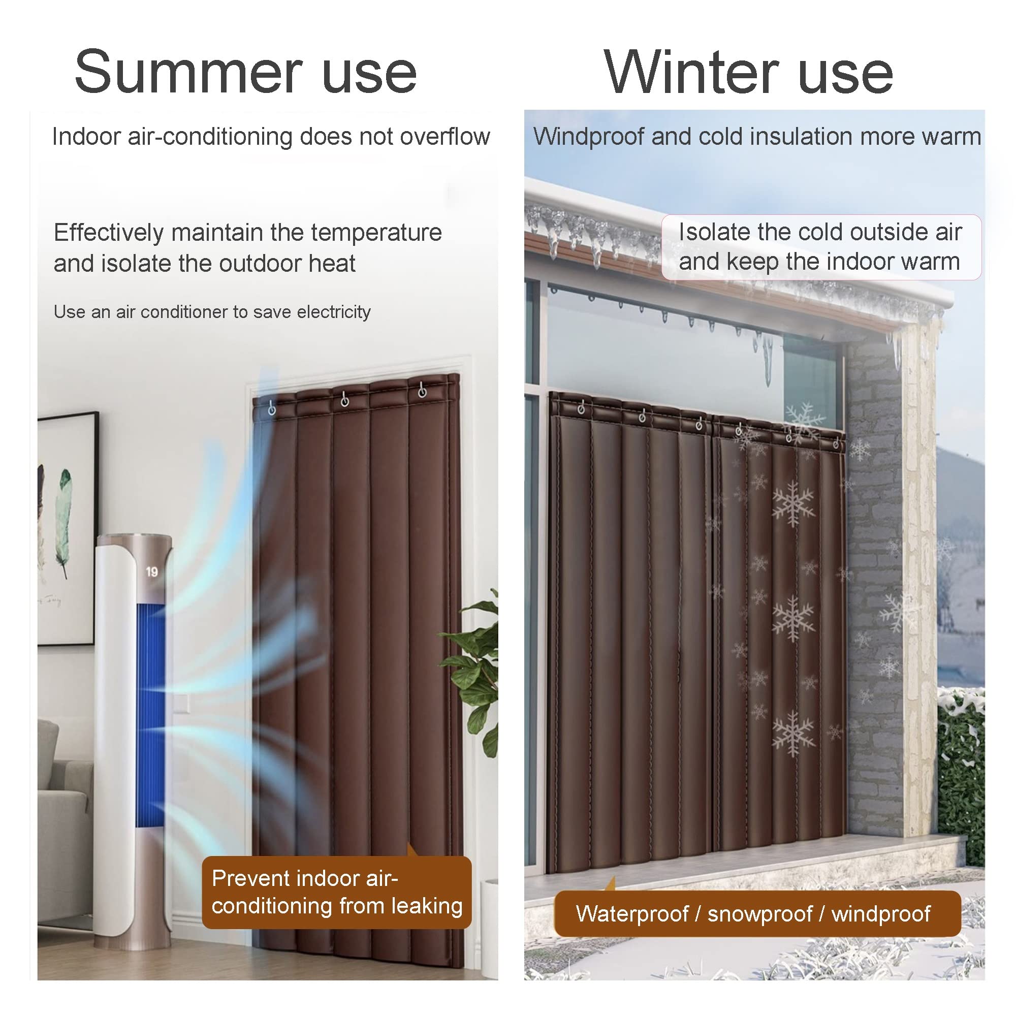 Deur Gordijnen Thermische Isolatie, Deuropening Gordijn Paneel, Winddichte Deken Winter Gordijnen Room Divider, Geluiddichte Voordeur Gordijn, Heavy Duty PU Geluiddicht Blad, voor Kas