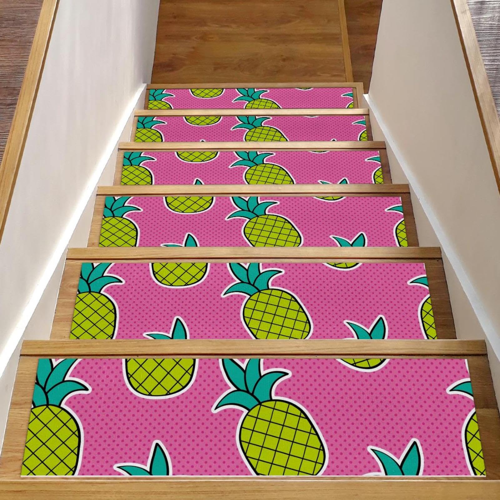 Alfombra para escaleras interiores de 8x30 pulgadas ideal para escalones de madera de casa