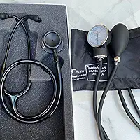 Kit Estetoscópio Spirit Pro-Lite Black Edition + Esfigmomanômetro Aparelho de Pressão Premium