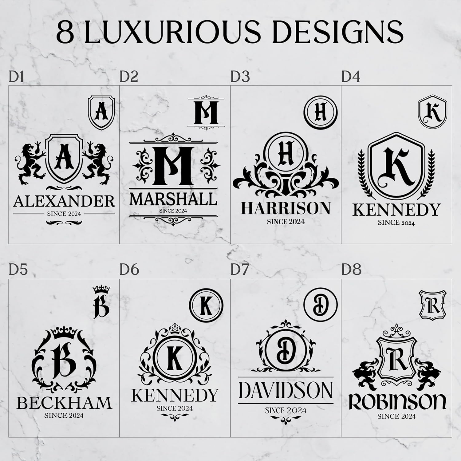 Personalized Whiskey Decanter Set with 2 Glasses - Engraved 25 oz Liquor Decanter with 2 Glasses - 8 Initial Designs, Gift for Men, Birthday & Retirement, Whiskey Gifts for Men