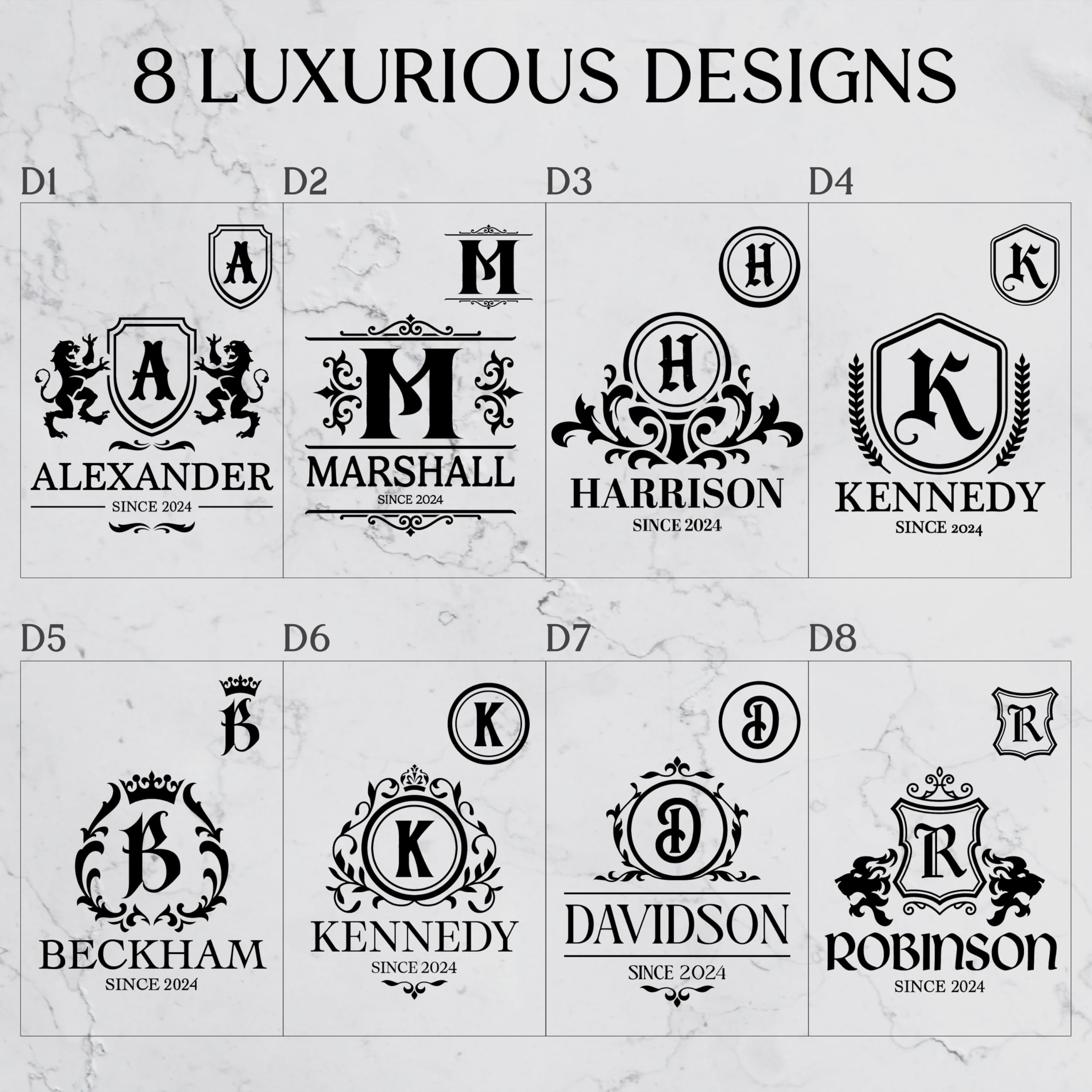 Personalized Whiskey Decanter Set with 2 Glasses - Engraved 25 oz Liquor Decanter with 2 Glasses - 8 Initial Designs, Gift for Men, Birthday & Retirement, Whiskey Gifts for Men