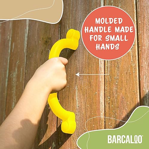 Miniatura 9 de Juego de 4 accesorios de mango de seguridad para exteriores, juego de 2 barras de seguridad de mango de agarre verdes y 2 amarillas para niños,