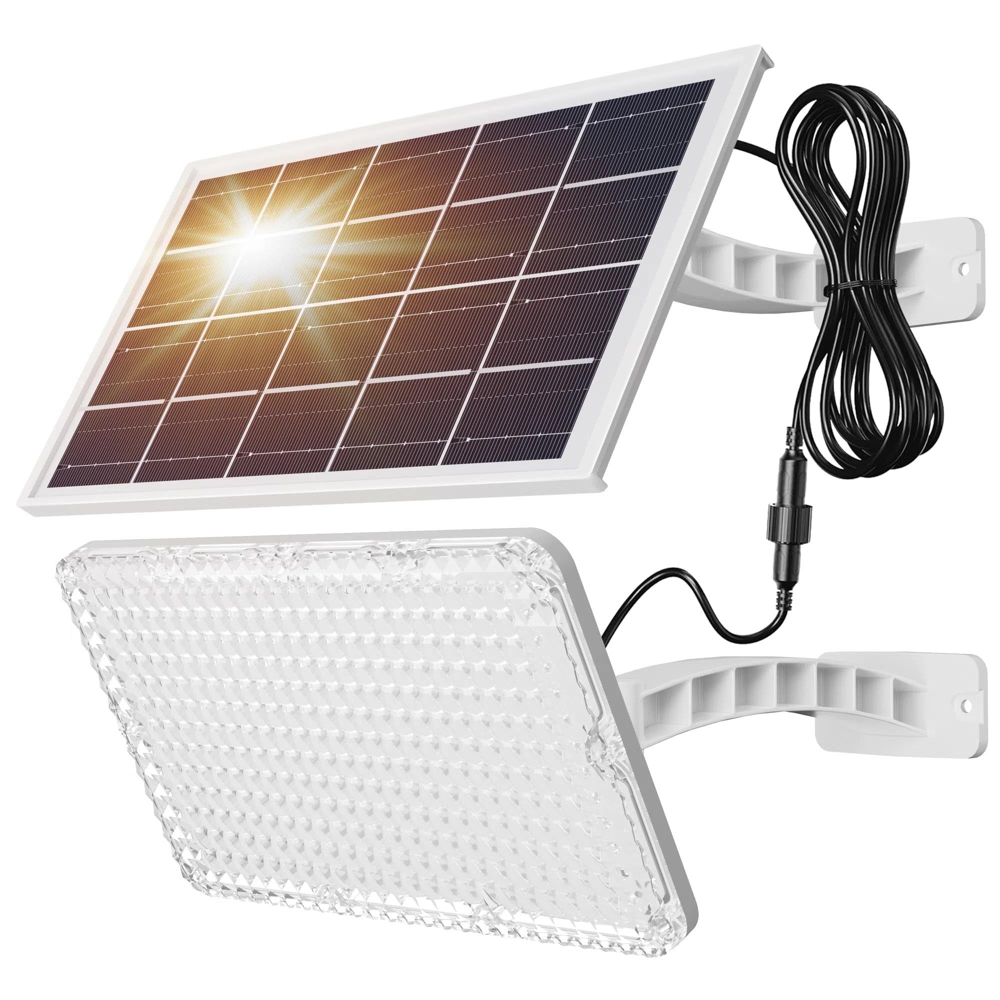 JACKYLED Solarlampen für Außen Garten, Aussen Solarlampe Licht, 180° Verstellbar Solarlampen hängend 4000 mAh Akku Solar Lampe LED Scheinwerfer Aussen Beleuchtung für Balkon Garage Deko Terrasse Beleuchtung
