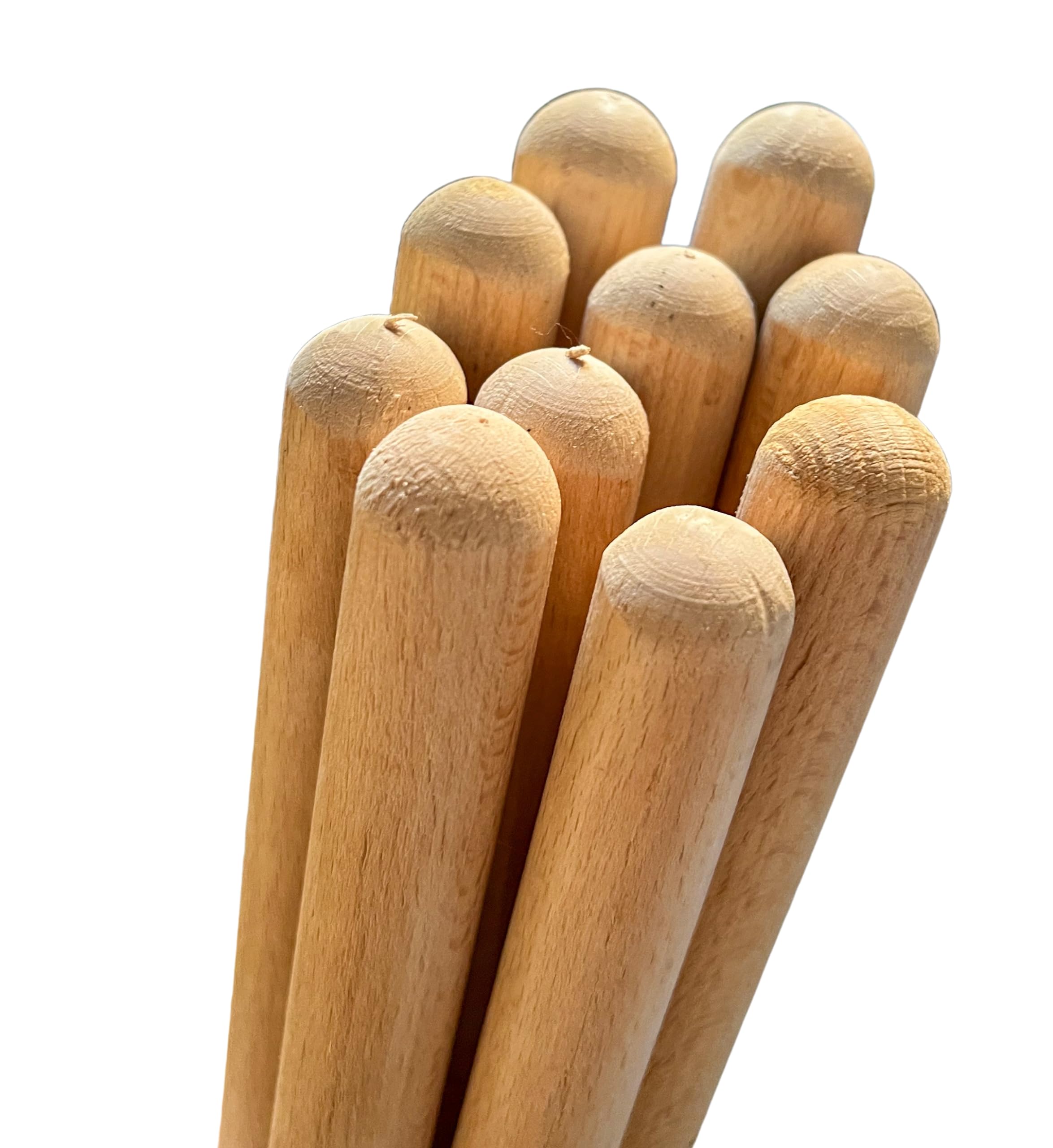 Besenstiel Holz Ersatzstiel, 150 cm, Holzstiel aus Buchenholz, Gerätestiel Ø22 mm, Holzstiele für Gartengeräte, Gartenhacken, EU-Produktion - 10 stk.