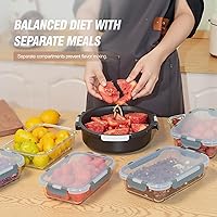 Vista 6 de 10-Pack Meal Prep Containers with Snap Locking Lids, Glass Airtight Lunch, Food Storage Containers, Microwave, Oven, Freezer and Dishwasher