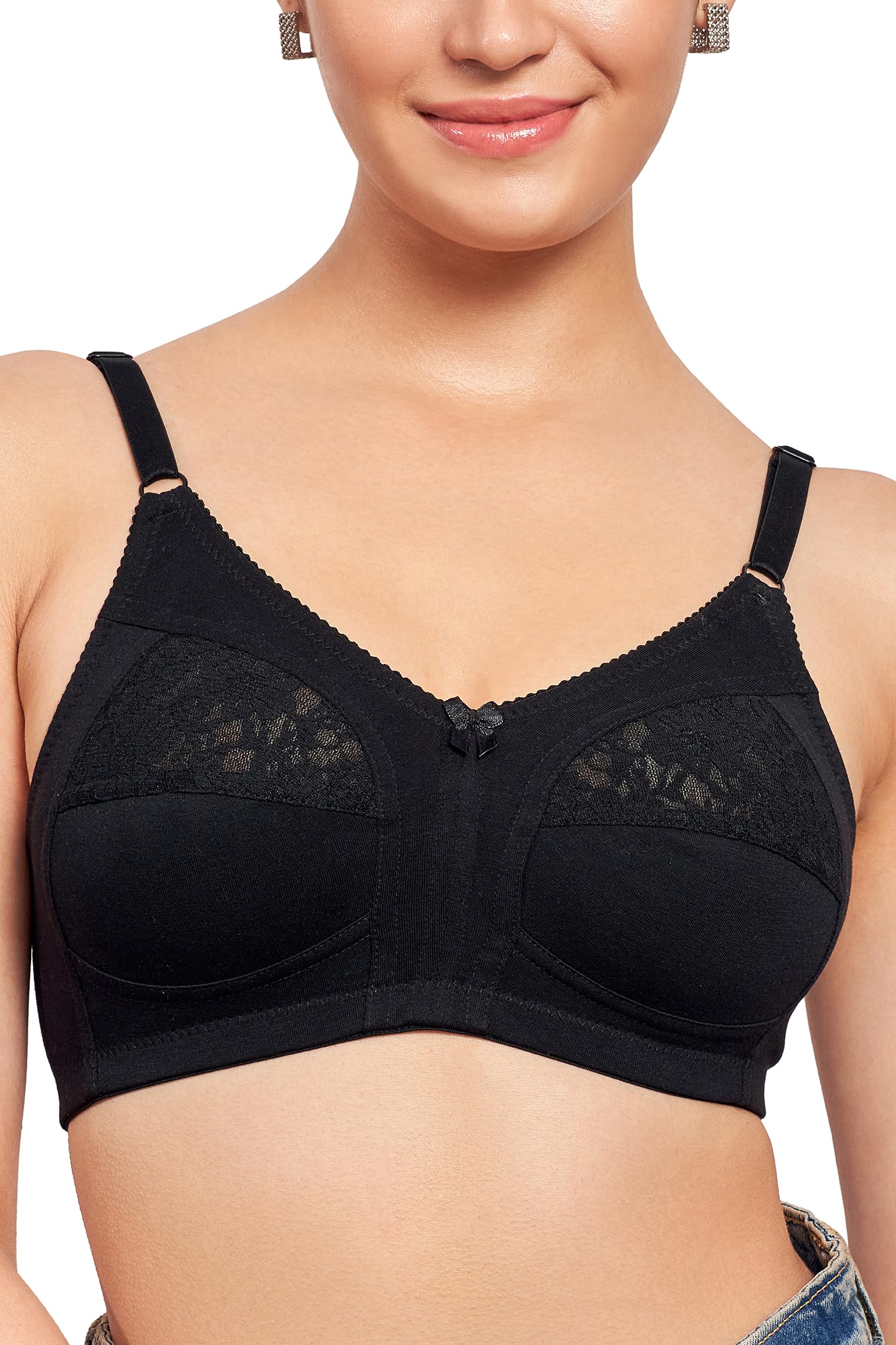 maroon Black Women Cotton Lycra Full Coverage Seamed No Bounce, Non-Wired, Non-Padded 5003 Everyday Bra-picture-39