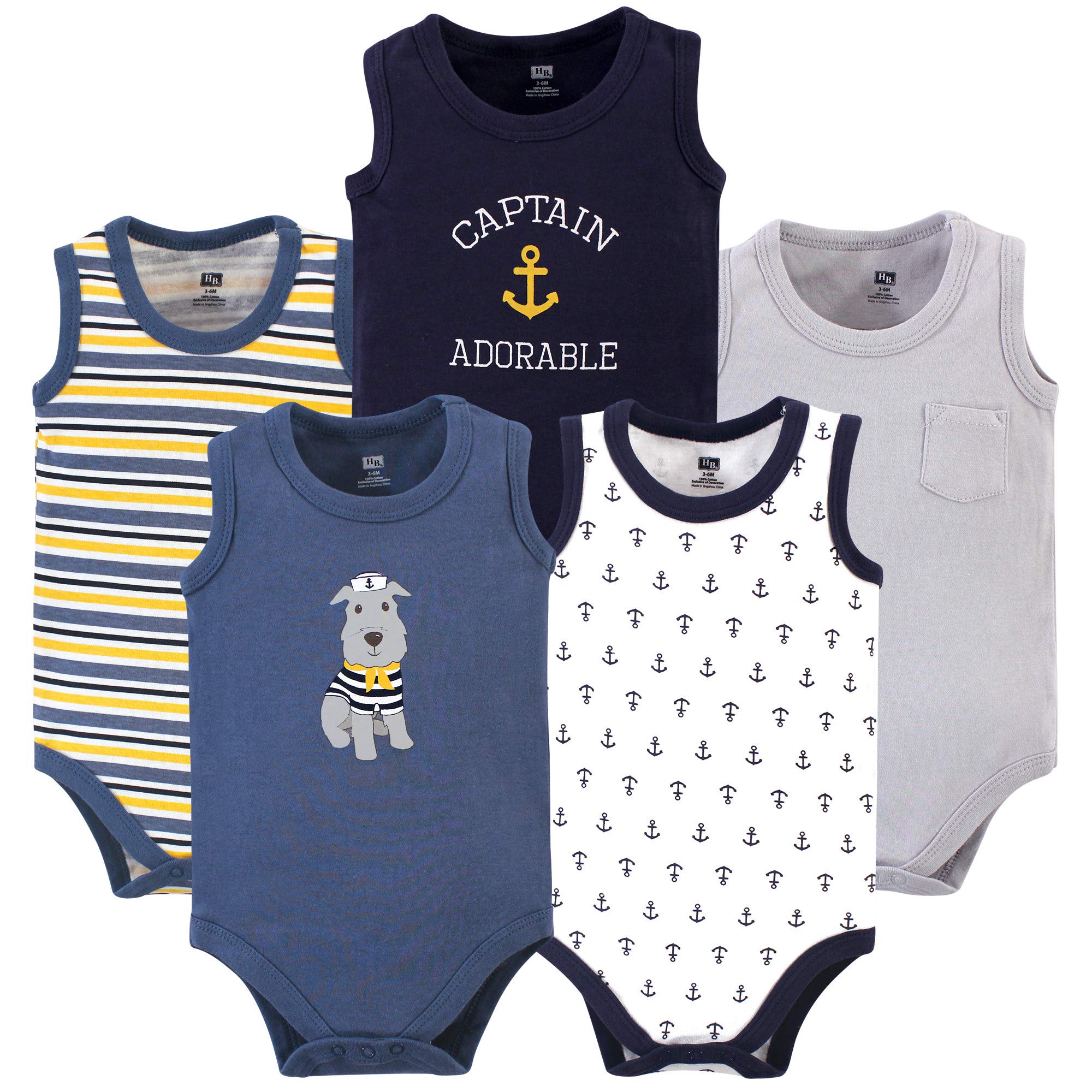 Hudson Baby Unisex Baby Cotton Sleeveless Bodysuits