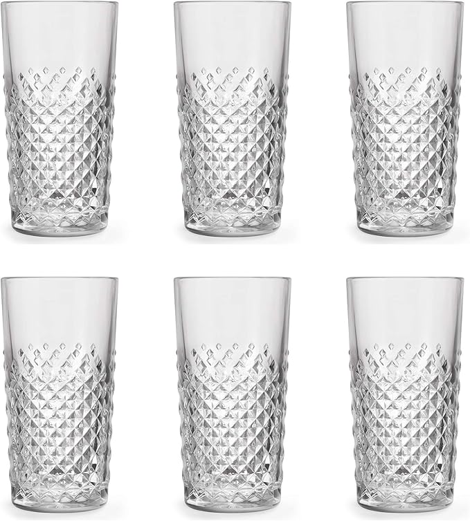 Libbey Carats Long Drink Glass 41cl / 410ml Set of 6 Classic