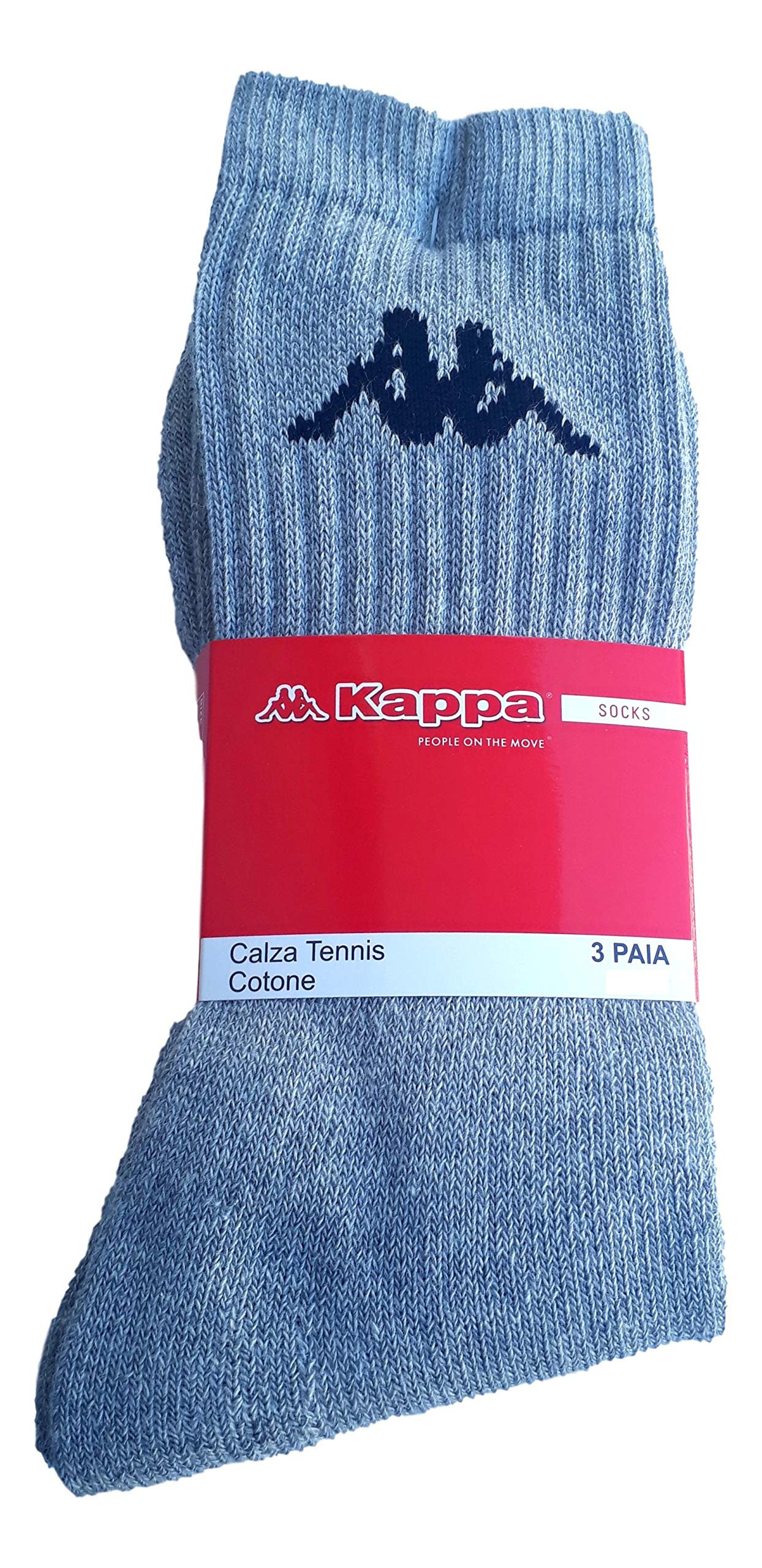 Kappa - Lot de 6 paires, 12 chaussettes de sport en éponge, hauteur mi-mollet, chaussettes de tennis, chaussettes de randonnée pour homme et femme
