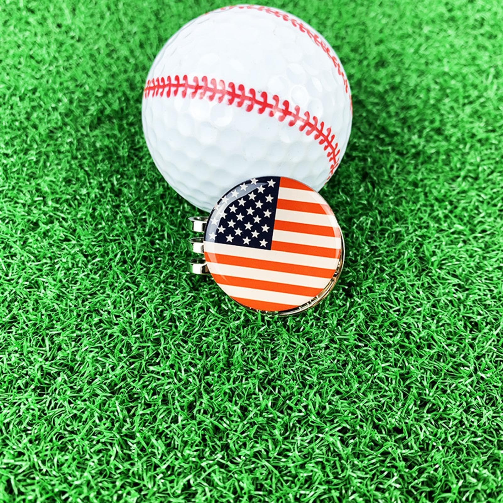 Marker golfowy – 25 mm magnetyczny klips do kapelusza golfowego ze stopu cynku z ameryka?sk? flag? – trwa?y marker do pi?, przeno?ny marker do pi? golfowych dla m??czyzn, kobiet, golfistów