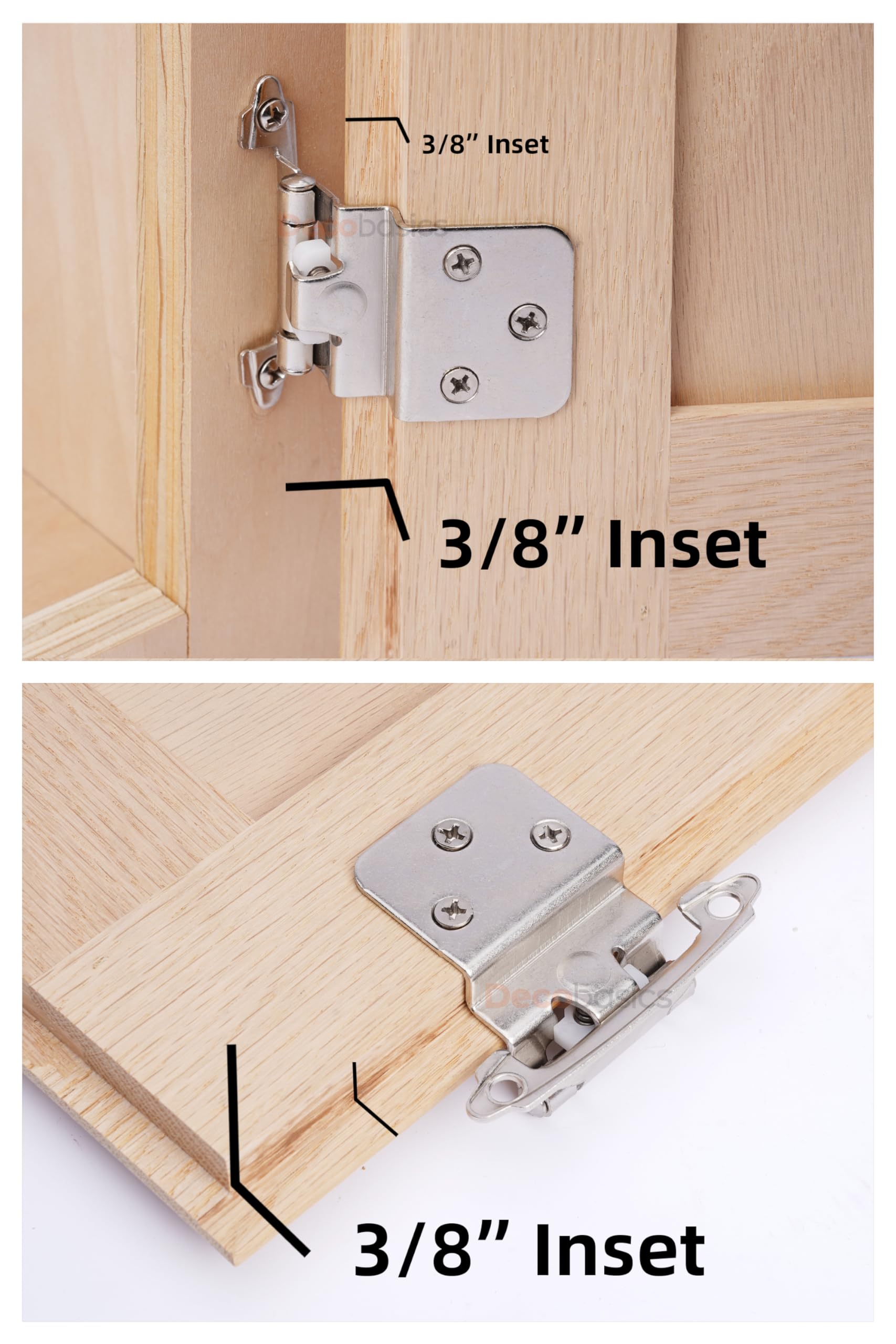 decobasics 3/8 "empotrado gabinete bisagra, níquel satinado, 25 pares (juegos) unidades