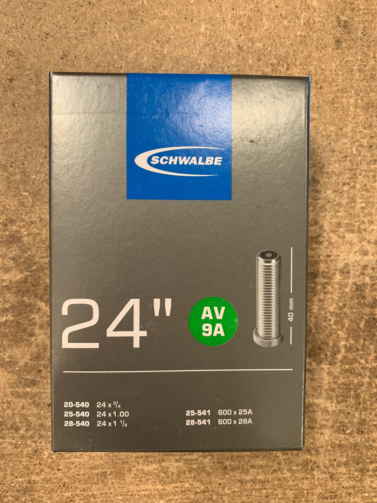 Schwalbe AV9A 24 x 1 inch Inner Tube with Schrader Valve