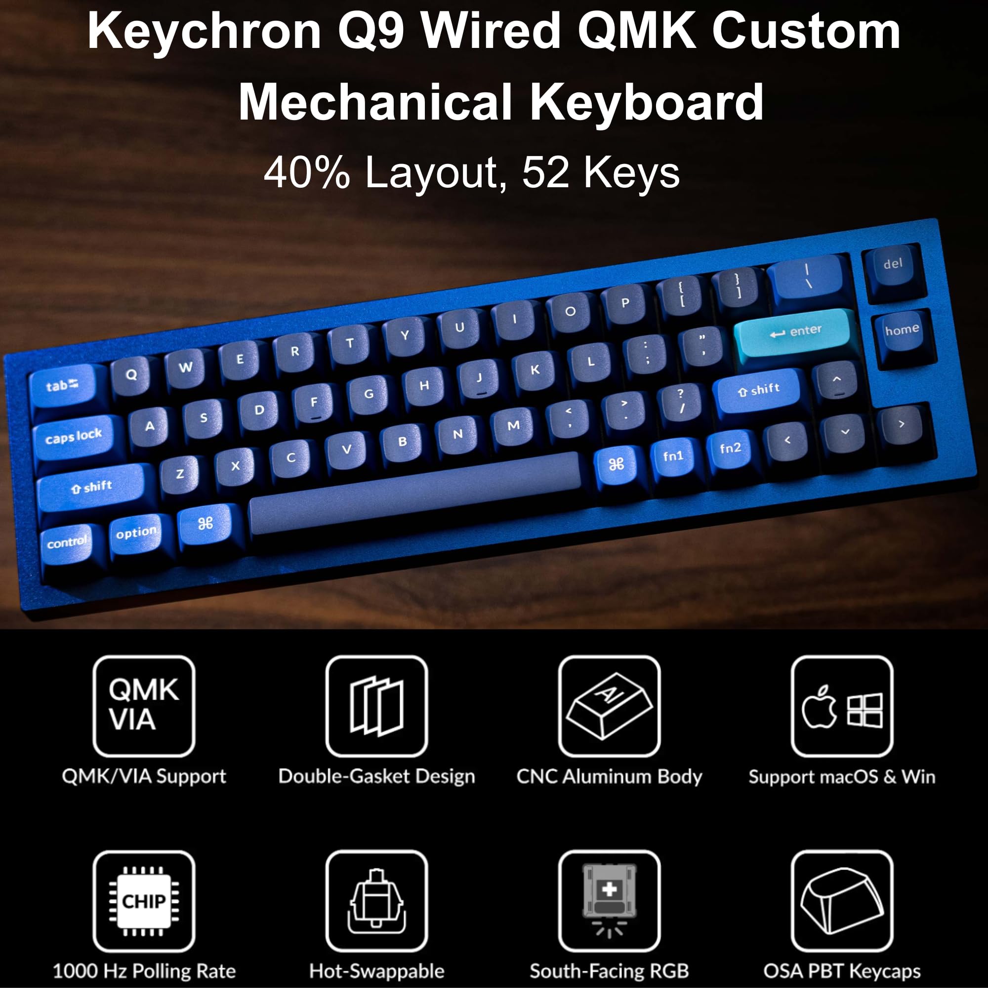 Amazon.com: Keychron Q9 52-Key 40% Layout Enthusiast Mechanical