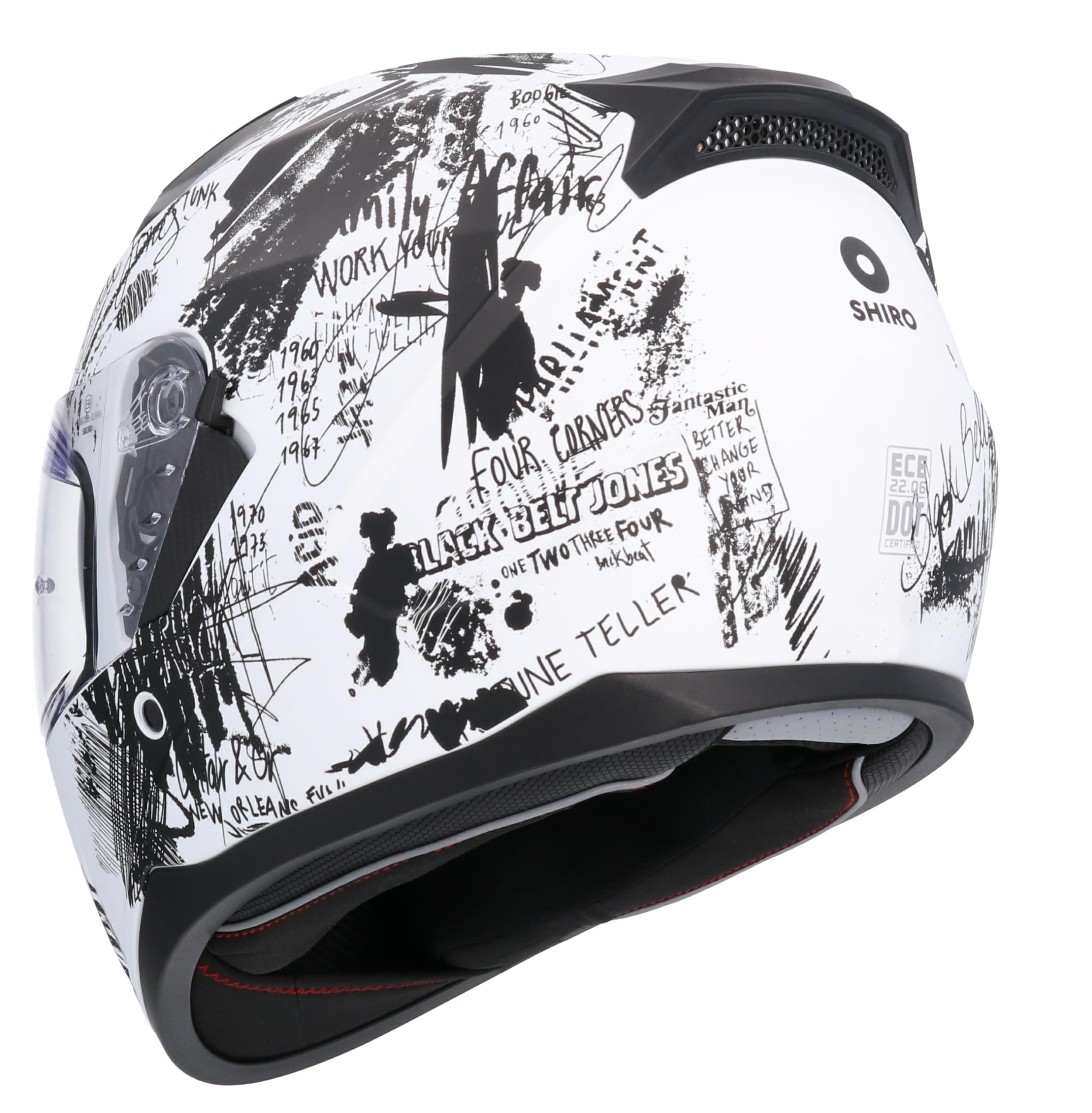 Shiro HEMETS Casco Integral SH-667 FUNCKY Blanco con Gafas Solar (XL)