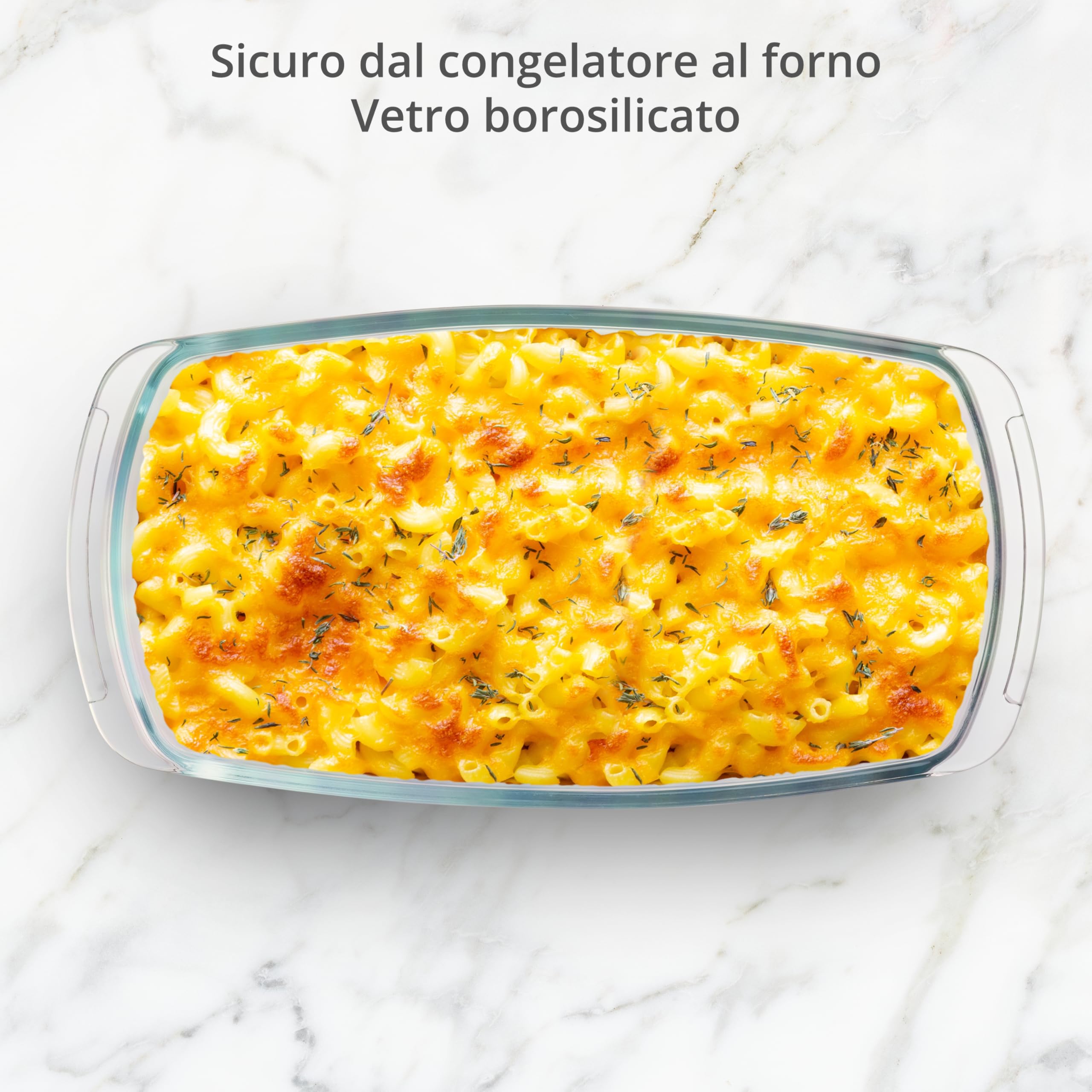Winter Shore Pirofila Vetro 1,8 l (2 Pezzi) - Teglia per Pane in Cassetta Grande Antiaderente con Coperchio e Manici - Microonde, Forno, Congelatore, Lavastoviglie, Senza BPA - Stampo Pane in Cassetta