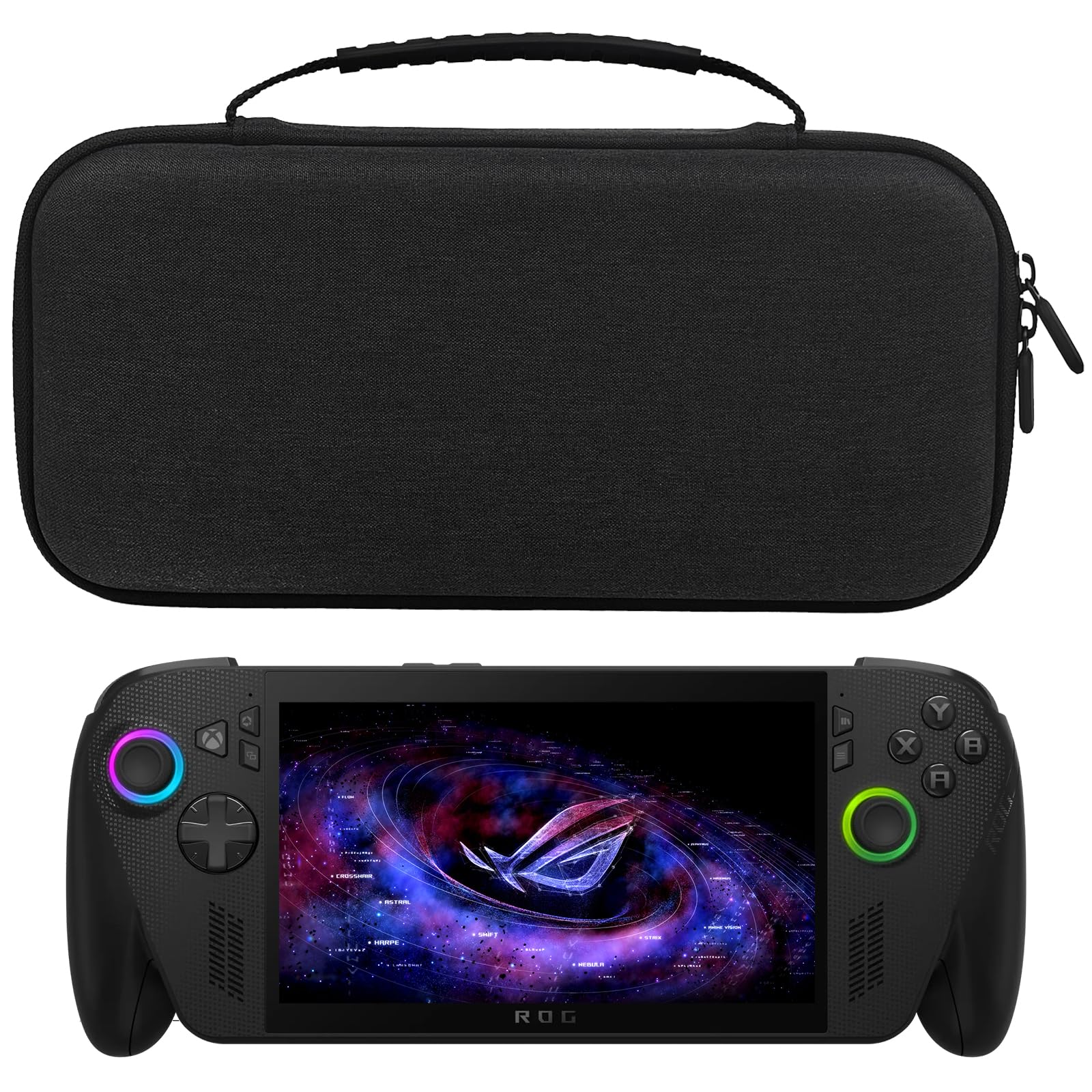 Miimall Estuche de Transporte para ASUS Rog Xbox Ally X / ROG Xbox Ally 2025, Bolsa de Almacenamiento Portátil Rígida de EVA, Travel Case Antiarañazos Antigolpes Funda de Viaje con Bolsillos, Negro