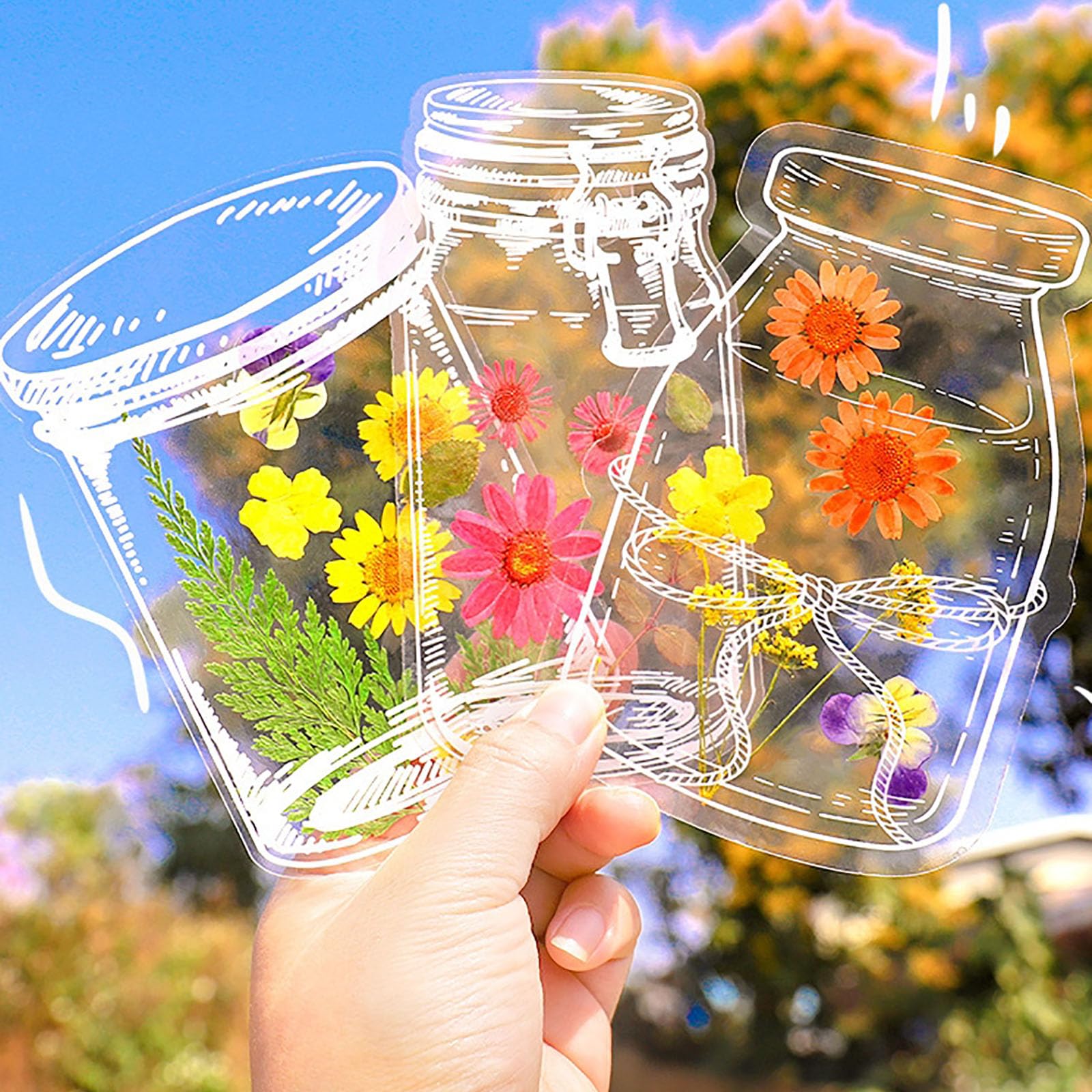 Amazon | CHENLONB ドライフラワーのしおり 押し花 透明 ブックマーク