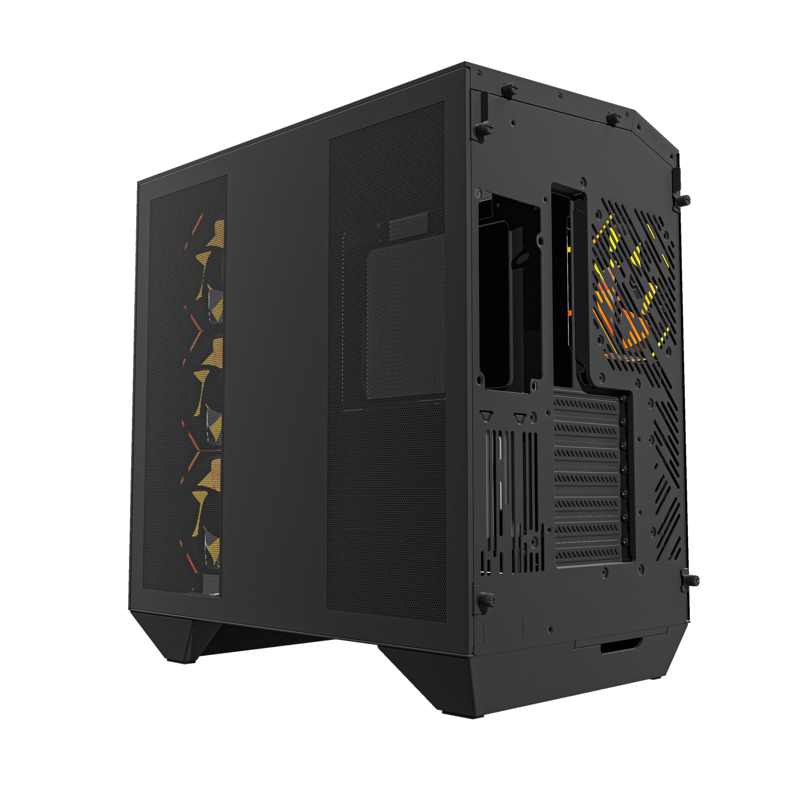 Darkflash DY470 Obudowa PC do gier ATX z 4 wentylatorami ARGB PWM, 330 stopni panoramiczne szkło hartowane USB 3.1, typ C, kolor czarny