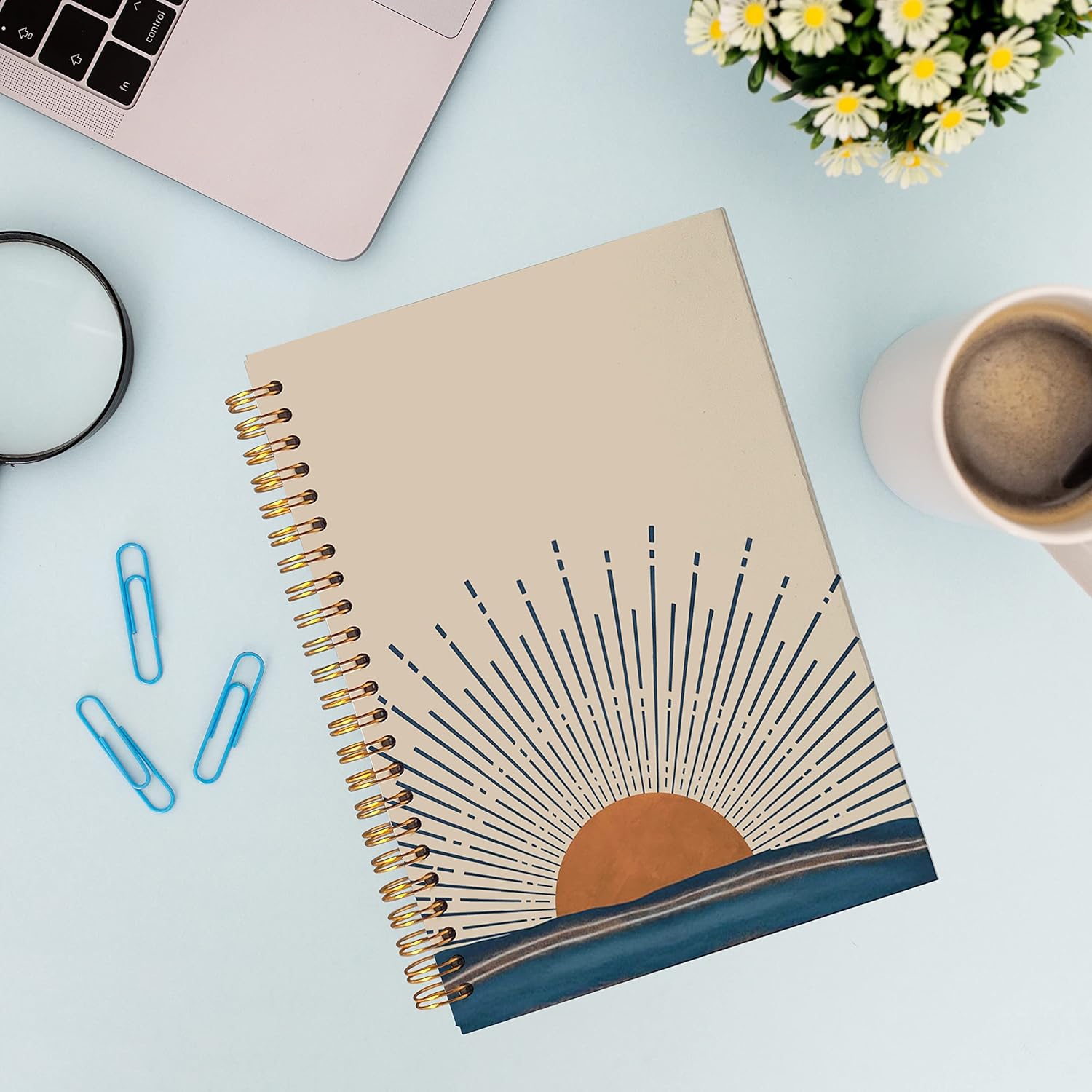 VNWEK Boho Notebook,Hardcover Spiral Notebooks 5.5×8.3 Inch,Aesthetic Notebook,Boho JournalGifts For Woman Man - Image 4