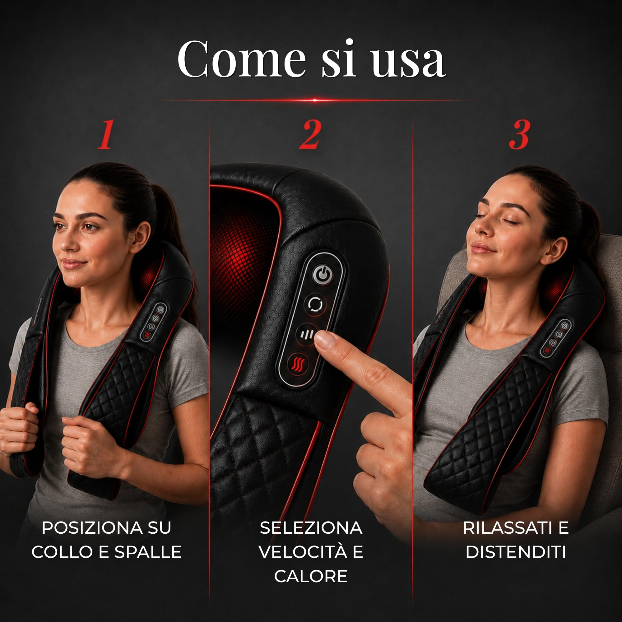 Essy Massaggiatore Cervicale Shiatsu con Calore, Spalle, Schiena | Regalo Massaggiante per Donne e Uomini per Rilassare la Muscolatura