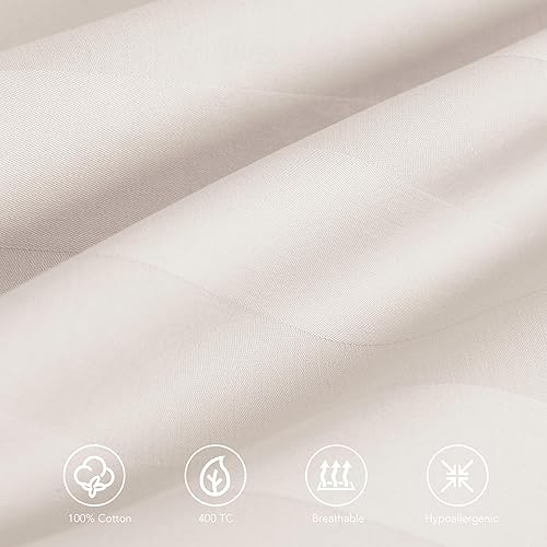 Miniatura 2 de Juego de 4 fundas de almohada 100% de algodón egipcio tamaño Queen, tejido satinado de 400 hilos, fundas de almohada refrescantes de fácil cuidado