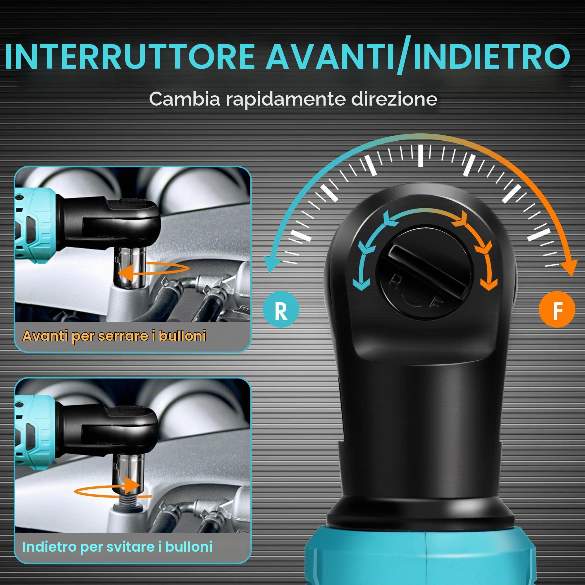 DURATECH Chiave a Cricchetto Elettrica Senza Fili 12V