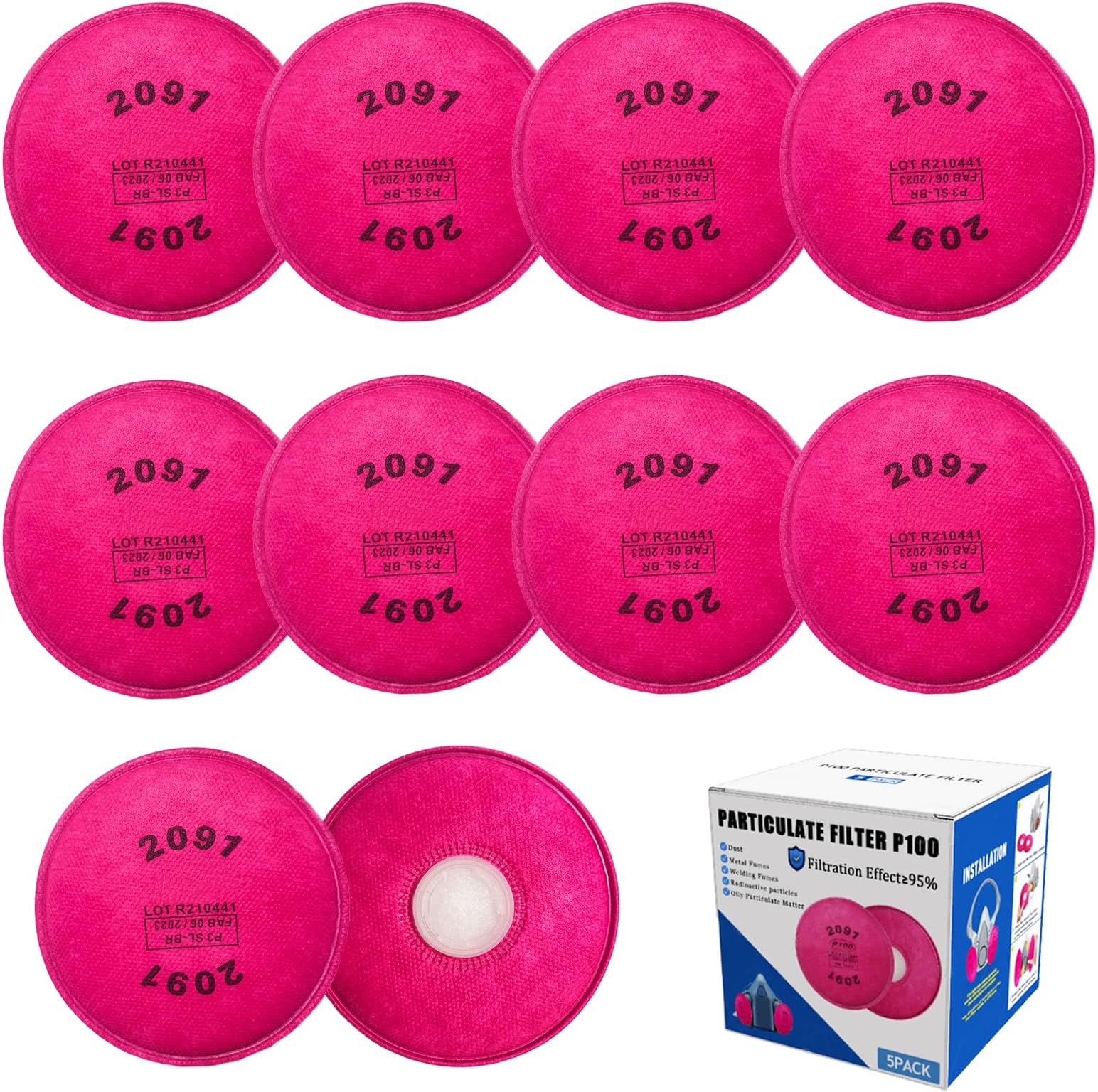 North by Honeywell 75FFP100 P100 Low Profile Pancake Filter