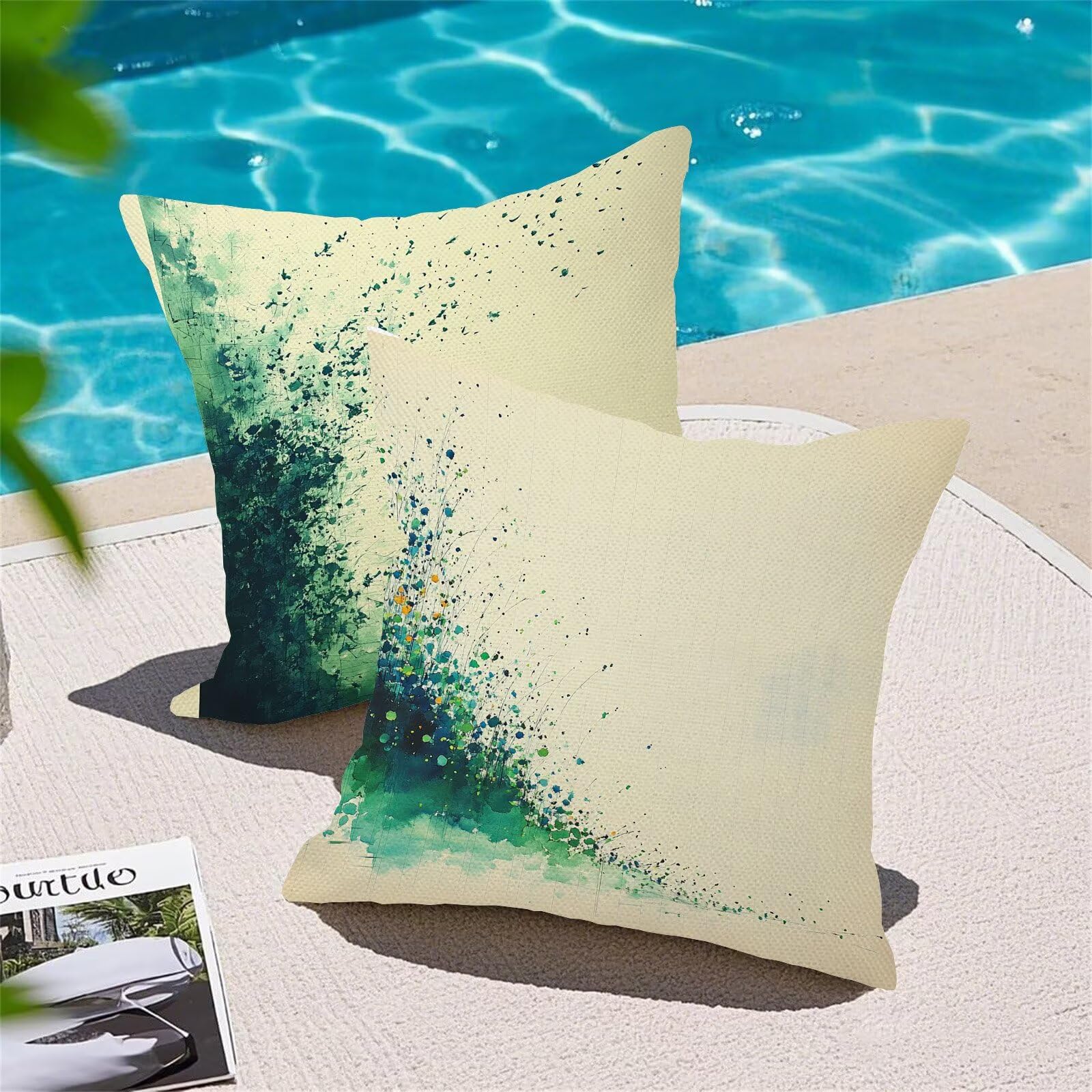 Juego de 4 Fundas Cojines Crema Resumen (2) 45 x 45 cm Fundas Cojines, Decoración Moderna Cojin Exterior, para Sofá salón Coche Cama Sillas Decoración, Cuadrado Terciopelo Sofá Cojín Exterior m-431