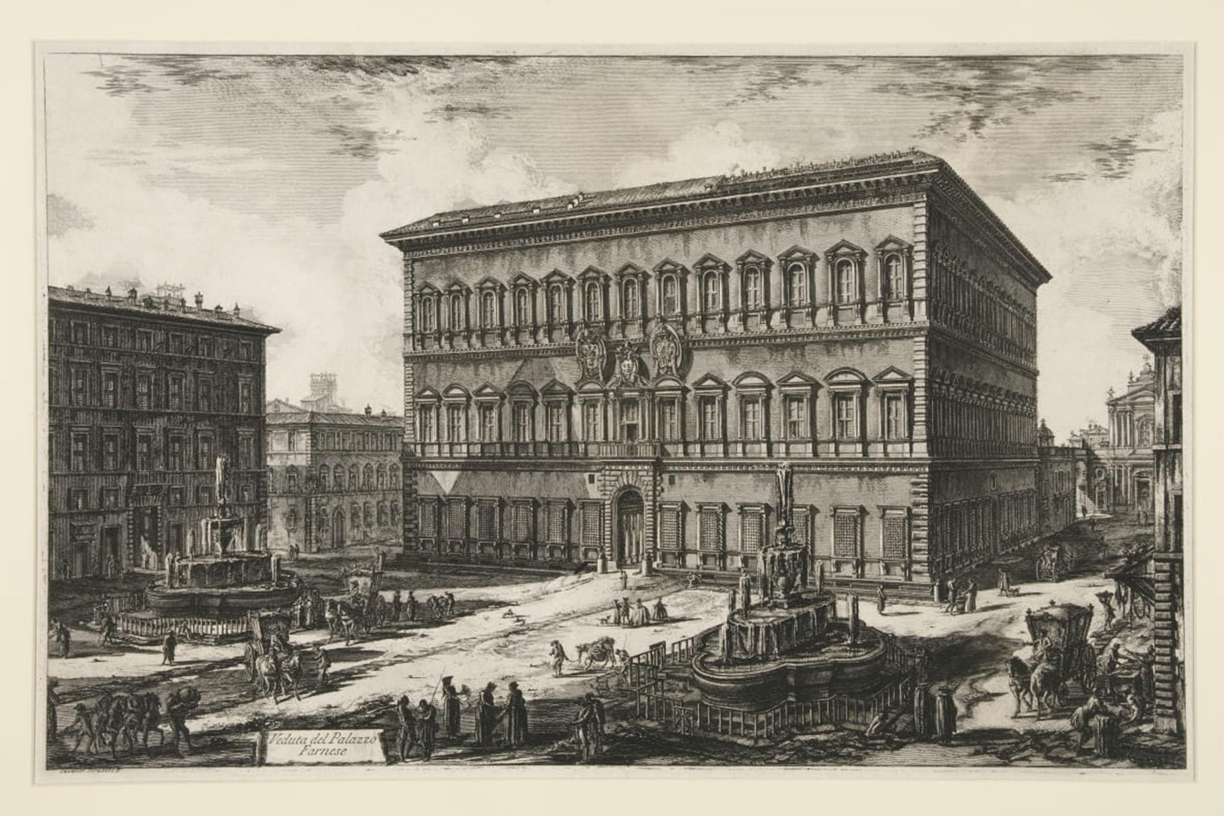 Serendipitp No Frame Retro Picture Poster Wall Art Pictures Painting Veduta Del Palazzo Farnese By Battista Piranesi Wall Art Canvas Print For Wall Decor 60X90cm