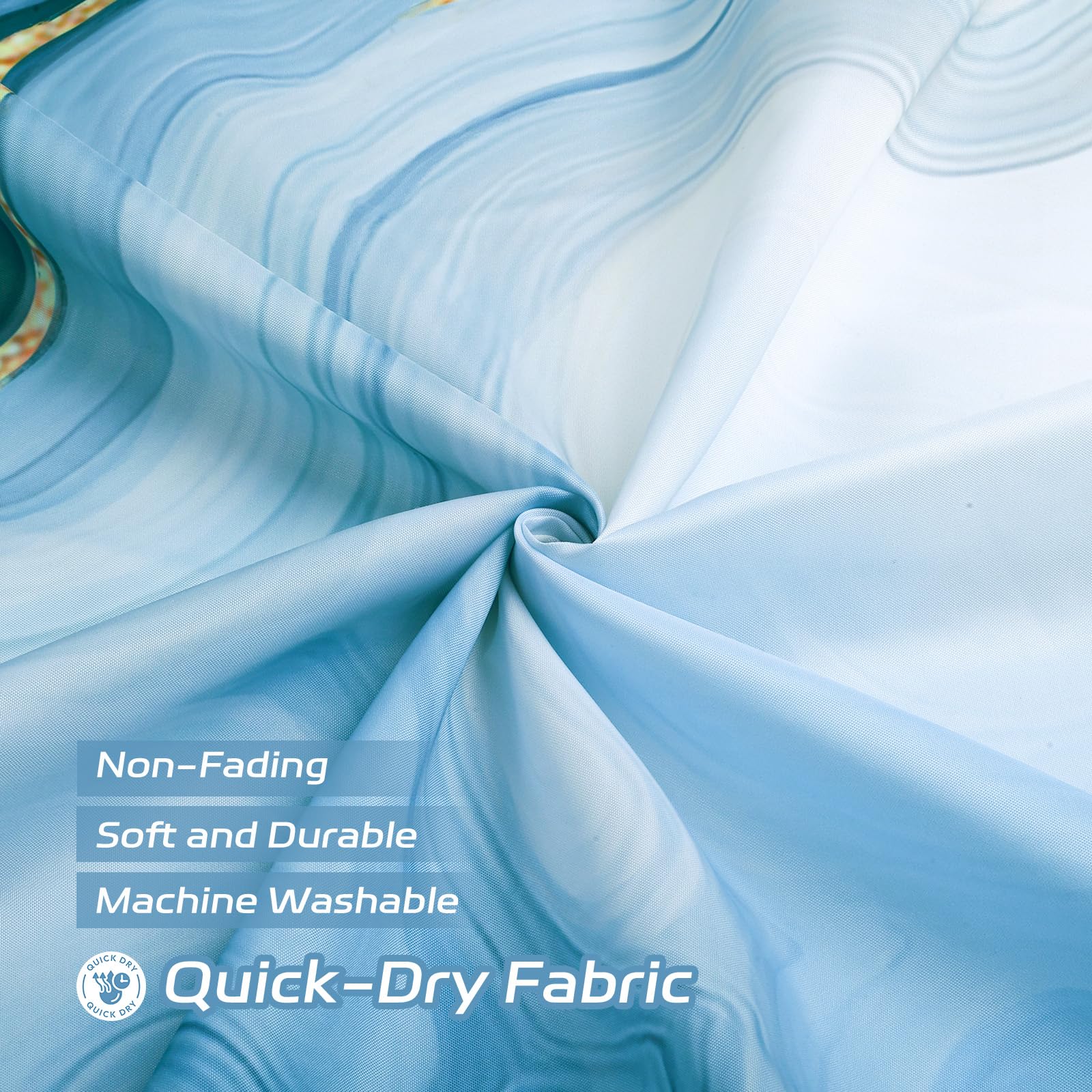 Cleafe - Tenda Doccia Antimuffa Impermeabile 180x200cm Anelli Azzurra Texture Rombi 59819 45499705
