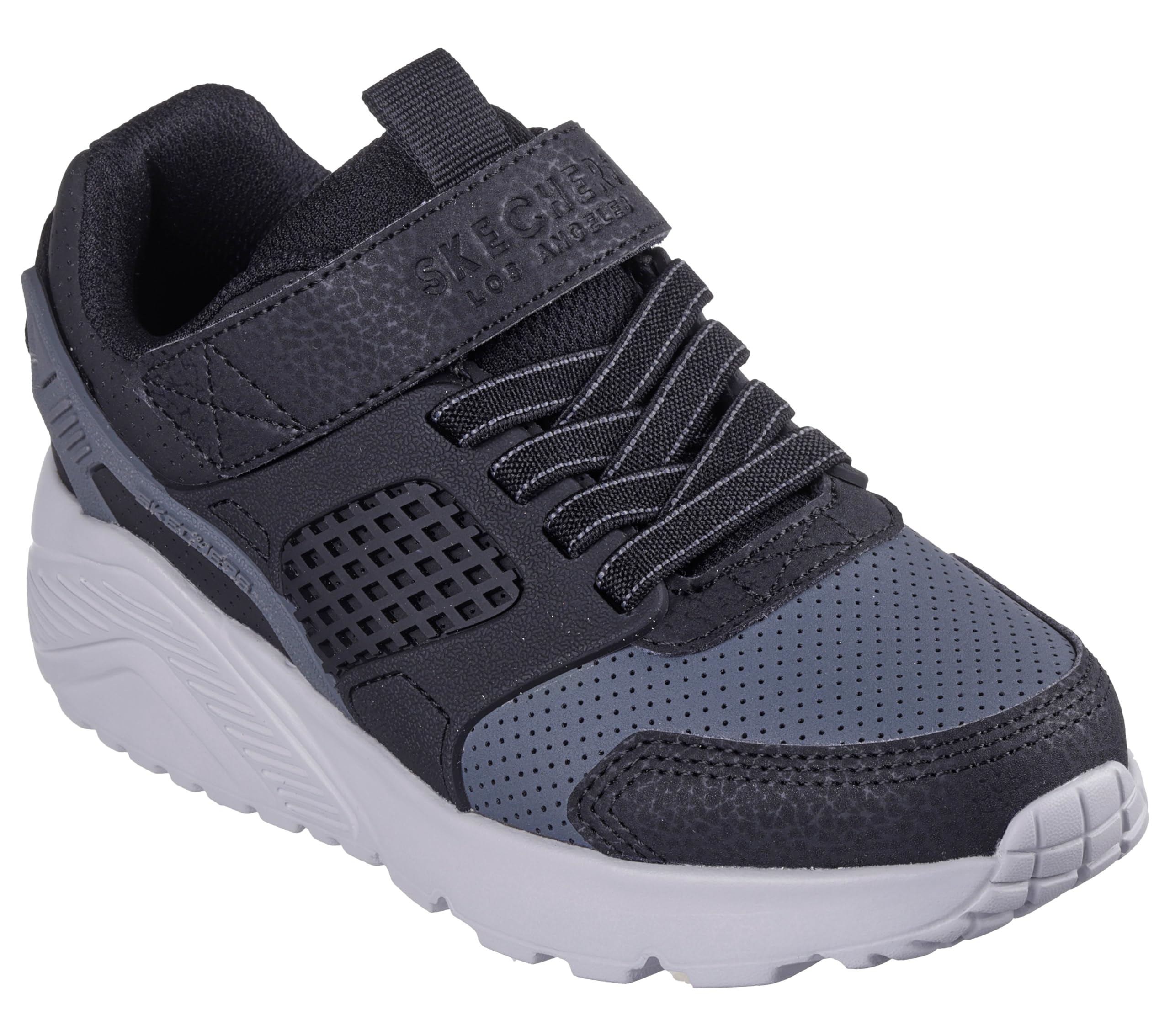 Skechers Uno Lite Gridstill Sneaker, Black, 11.5 UK Child