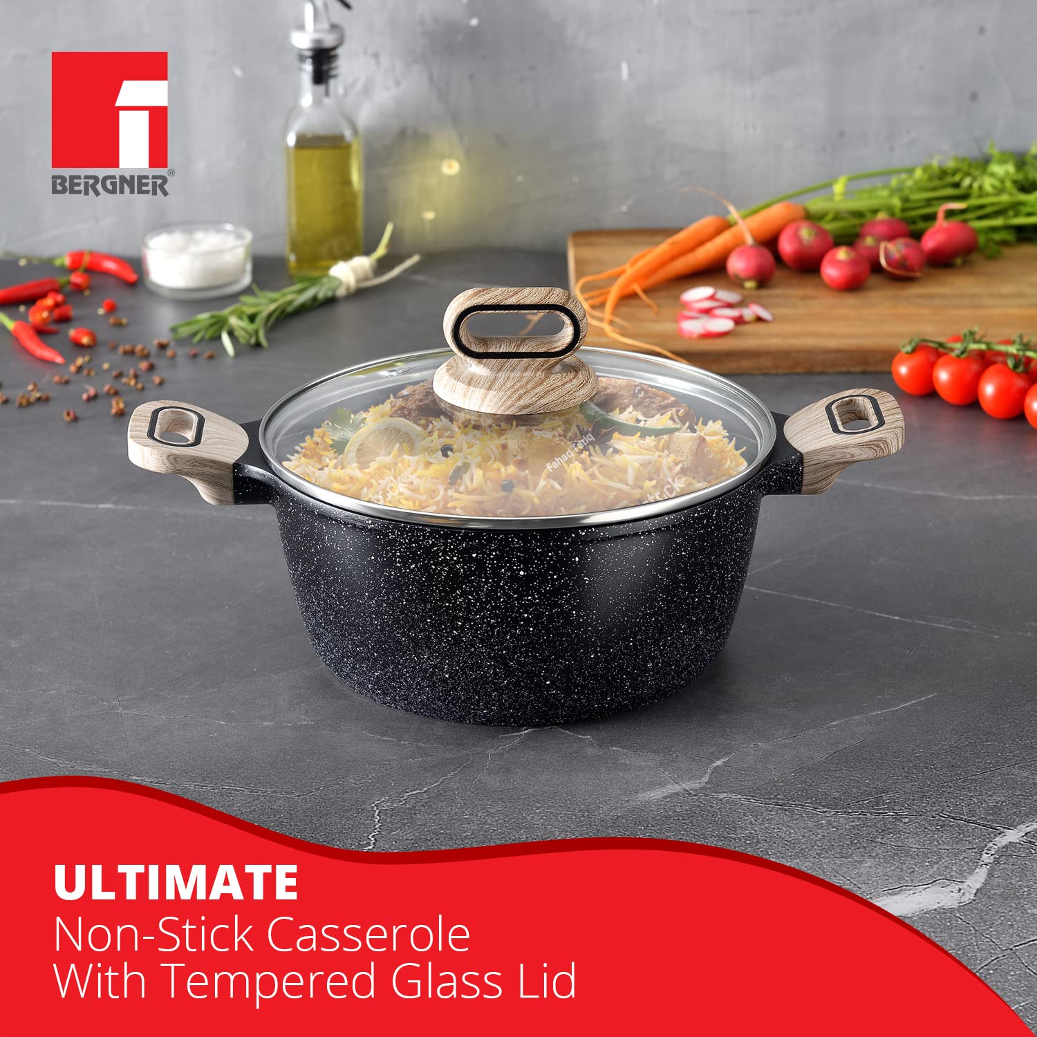Bergner Ultimate Non-Stick Casserole Pot - 6L -2