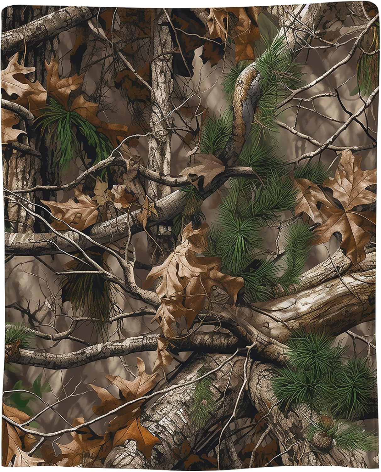 SARA NELL Camo Blanket, Camo Gifts for Him/Dad/Husband/Boyfriend, Forest Hunting Camo Throw Blanket, Hunting Gifts for Men, Camo Blanket for Hunting, Realistic Tree Camo Blankets, Green Brown,50"x40" Hunting Camo 50"x40"