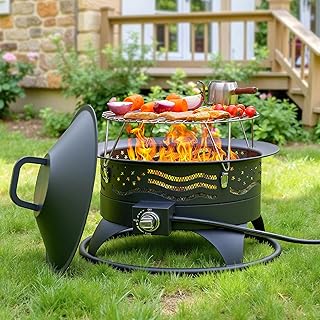 10 Hot Tub Pergola Ideas for Privacy and Weather Protection 109 24 Inch Portable Propane Fire Pit with Grill, 60000 BTU Outdoor Gas Fire...