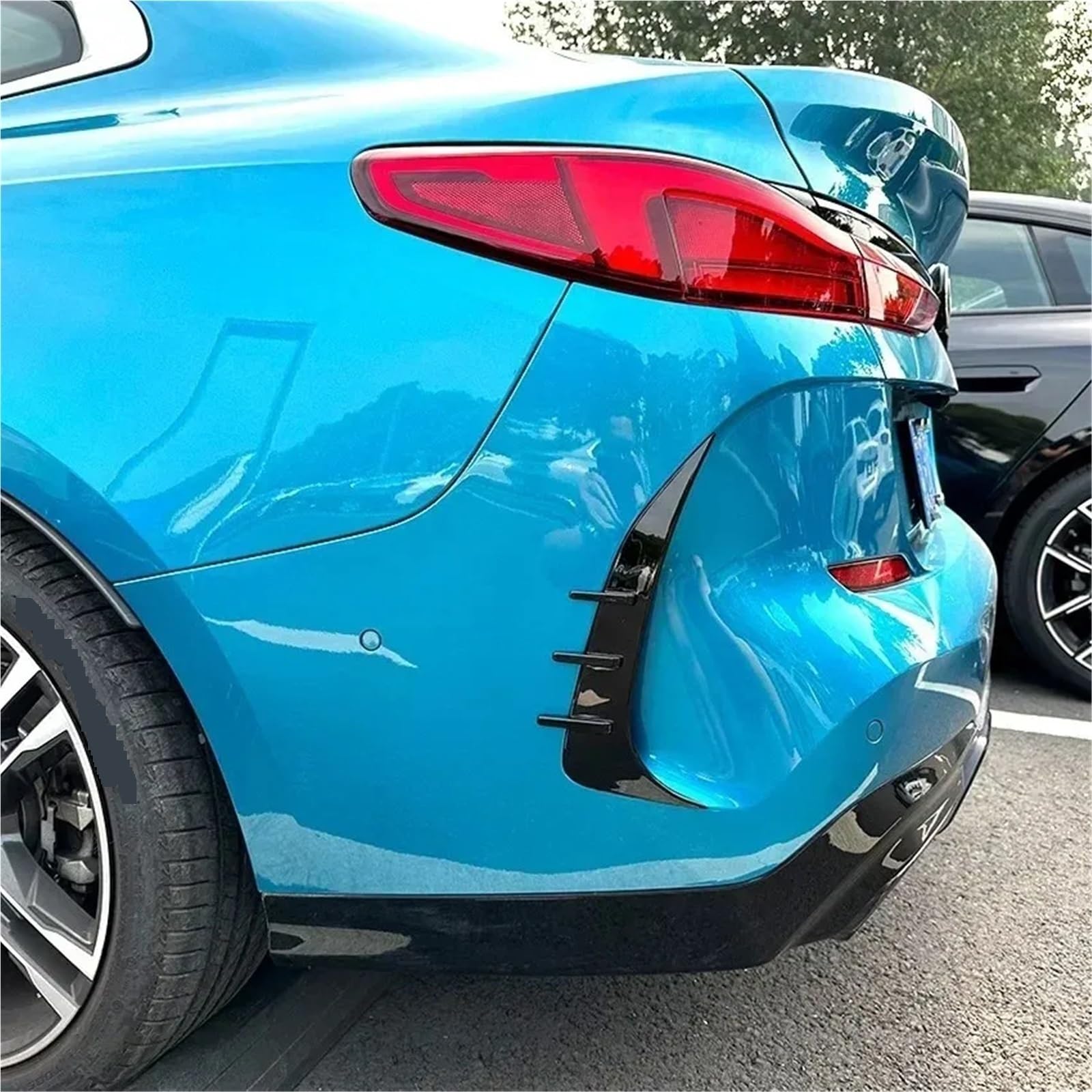 Żaluzja Tylnej Szyby Bocznej 1 para tylnych spoilerów zderzaka pasujących do serii 2 F44 Gran Coupe M Sport 2020+ boczny otwór wentylacyjny tylny nóż wiatrowy(Glossy Black)