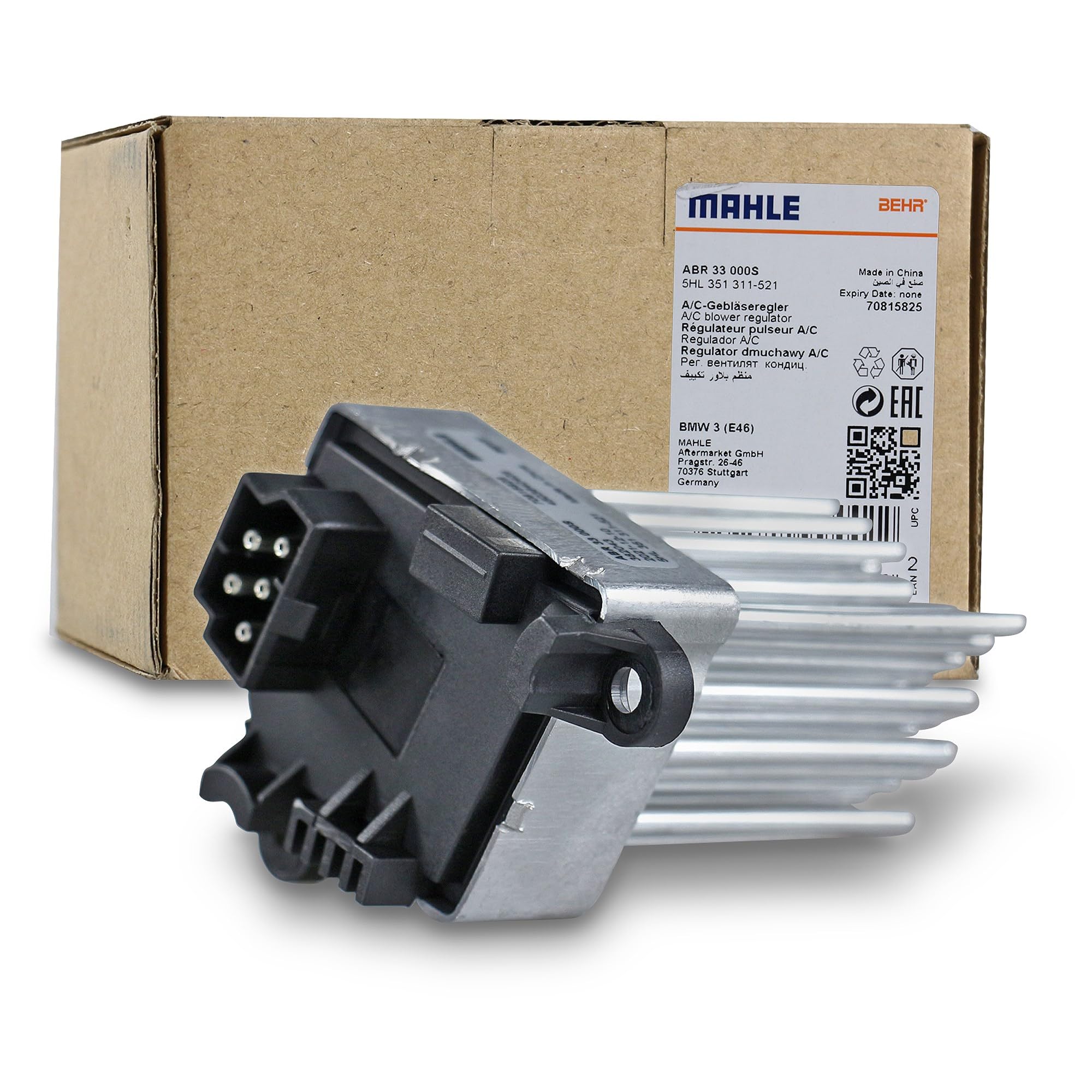 MAHLE ABR 33 000S Regulator Interior Fan Suitable for BMW 3 (E46)
