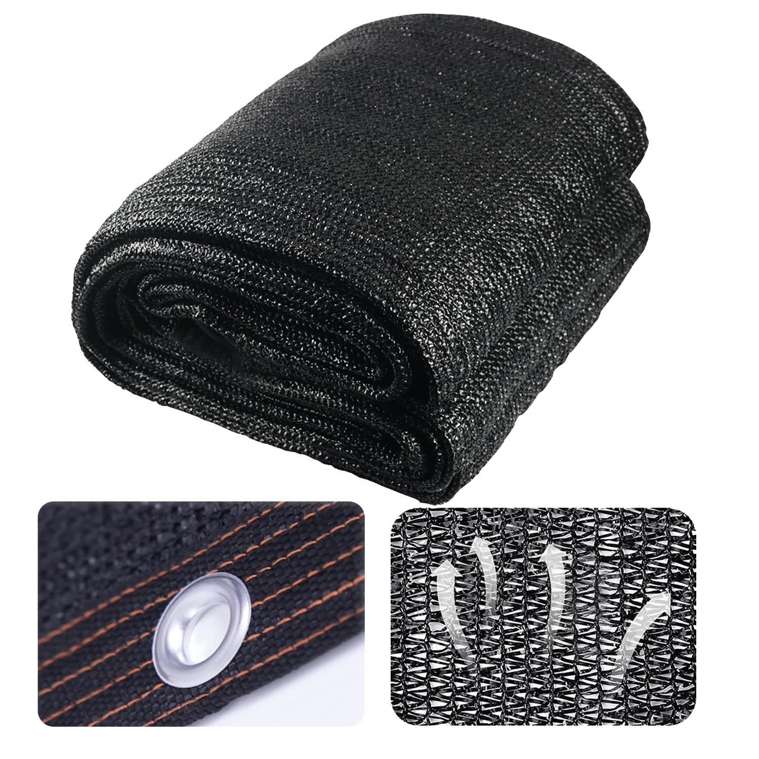 Sonnenschutz Netz Schwarze Schattierungsnetz Garten Sonnensegel Mit Ösen 70% Shading Rate UV-Beständiges for Pflanzenschutz Gewächshaus Scheune Oder Zwinger - 2x3m 4x5m 6x8m (Größe : 5X7m/16.4X22.9ft