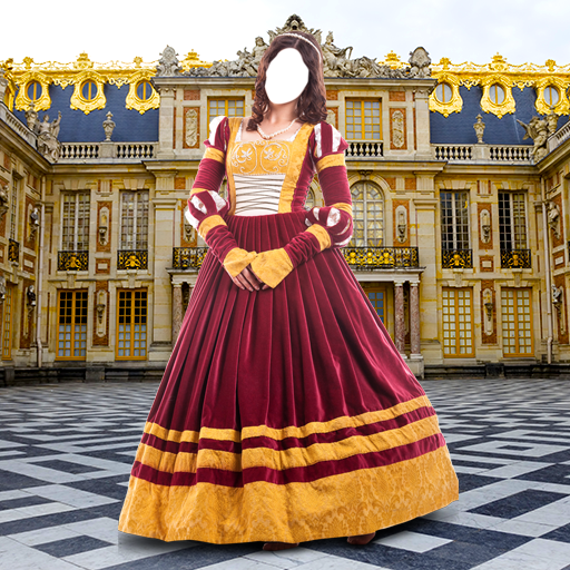 ladies dress app Medieval Women Montage pattern_Print