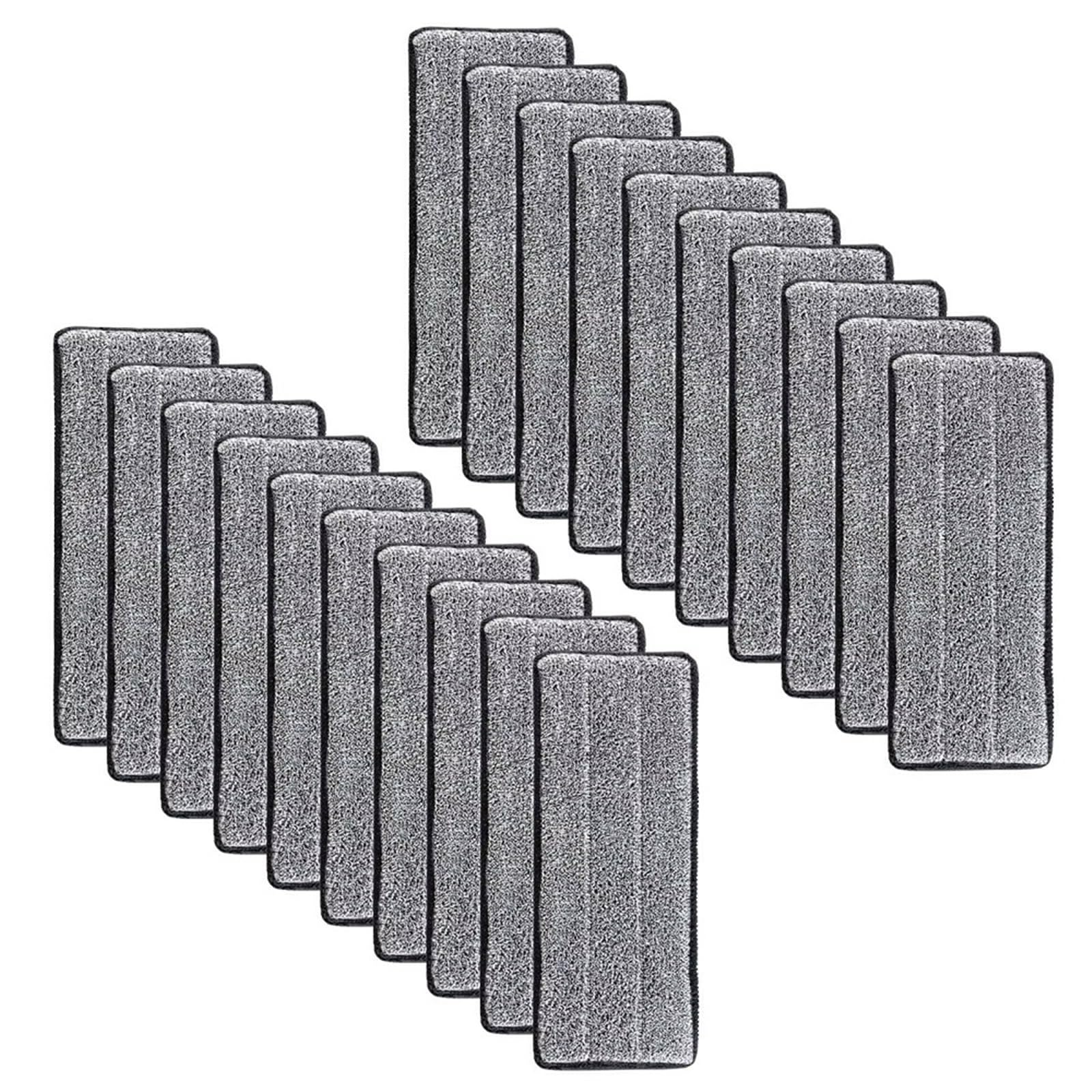 Microfiber Mop Cloth Set - Washable Cleaning Rags 3-20pcs Gray Mop Accessories for Efficient Cleaning 33x12cm-Two end 20pcs