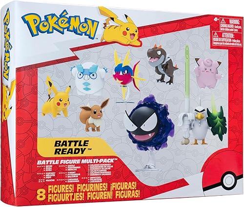 Miniatura 2 de Pokémon Paquete de 8 figuras de batalla  Seis figuras de batalla de 2 pulgadas y dos de 3 pulgadas incluyendo Pikachu  Exclusivo de Tienda