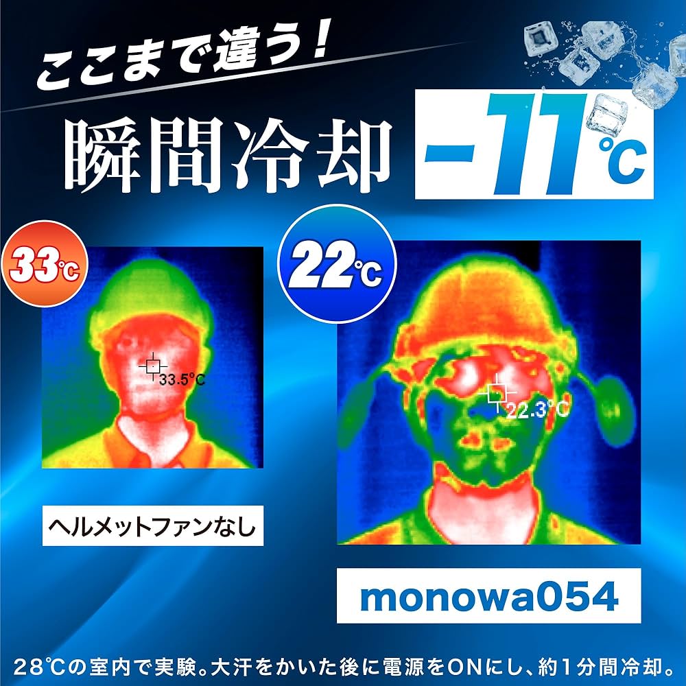 Amazon.co.jp: ヘルメットファン 後付け 軽量 瞬間冷却 約-11