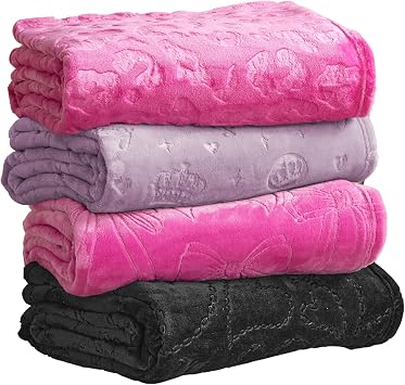 Juicy Couture Embossed Plush 60x70 Oversized Throw Blanket, Cheetah Logo Hot Pink