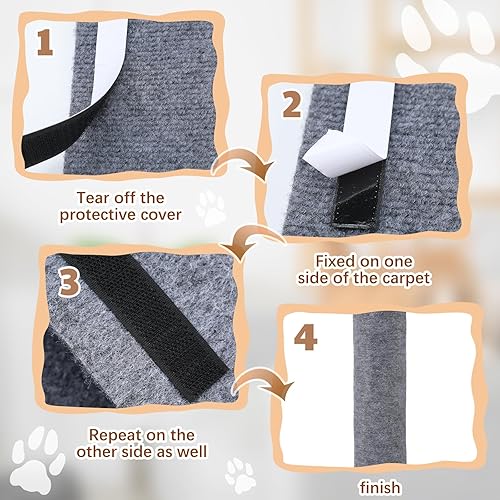 Miniatura 3 de 2 alfombrillas rascadoras para gatos de 24 x 16 pulgadas, alfombrilla rascador de gato horizontal con cinta adhesiva y 20 clavos de metal para