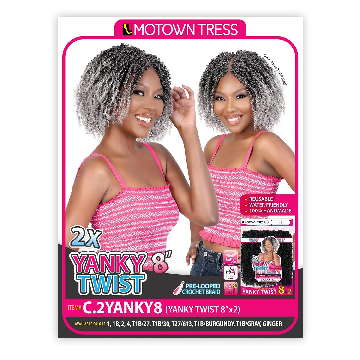 Amazon.com : Motown Tress Crochet Braids 2X Yanky Twist 8 Inch