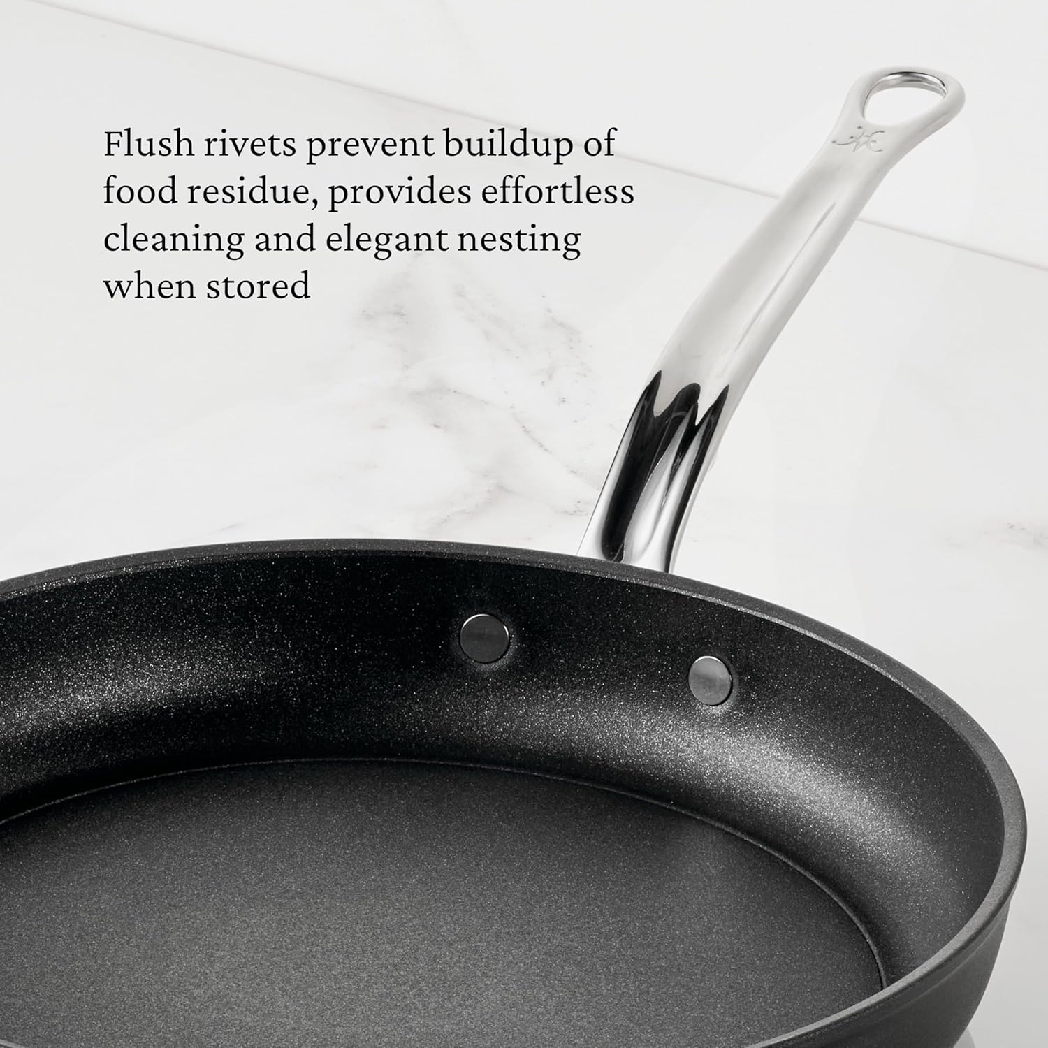 Hestan TITUM Fusion 3-Piece Nonstick Skillet Set, (8", 9.5" & 12.5"), Double Impact Stainless Steel Base & Aluminum Body, Induction Compatible, Made without PFOAs