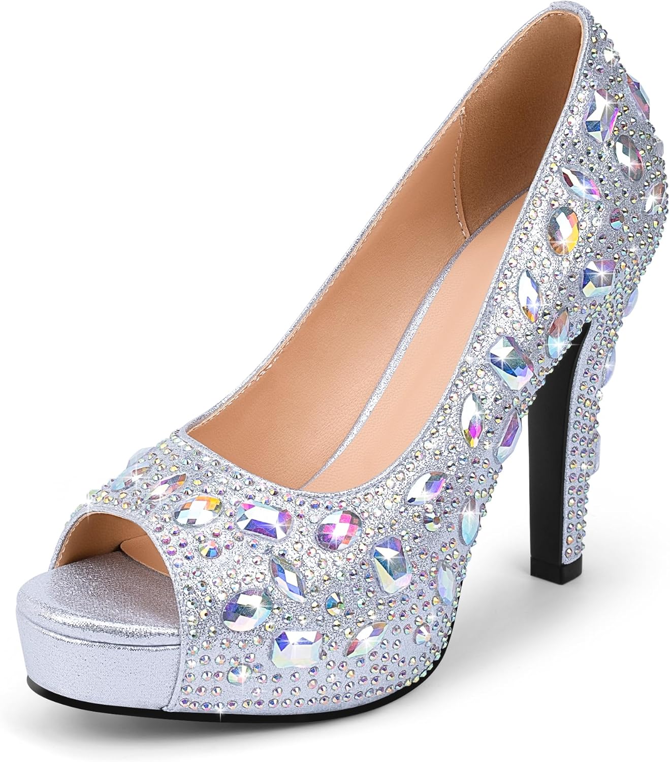 Women's High Heel Platform Pumps - Sparkling Rhinestone
