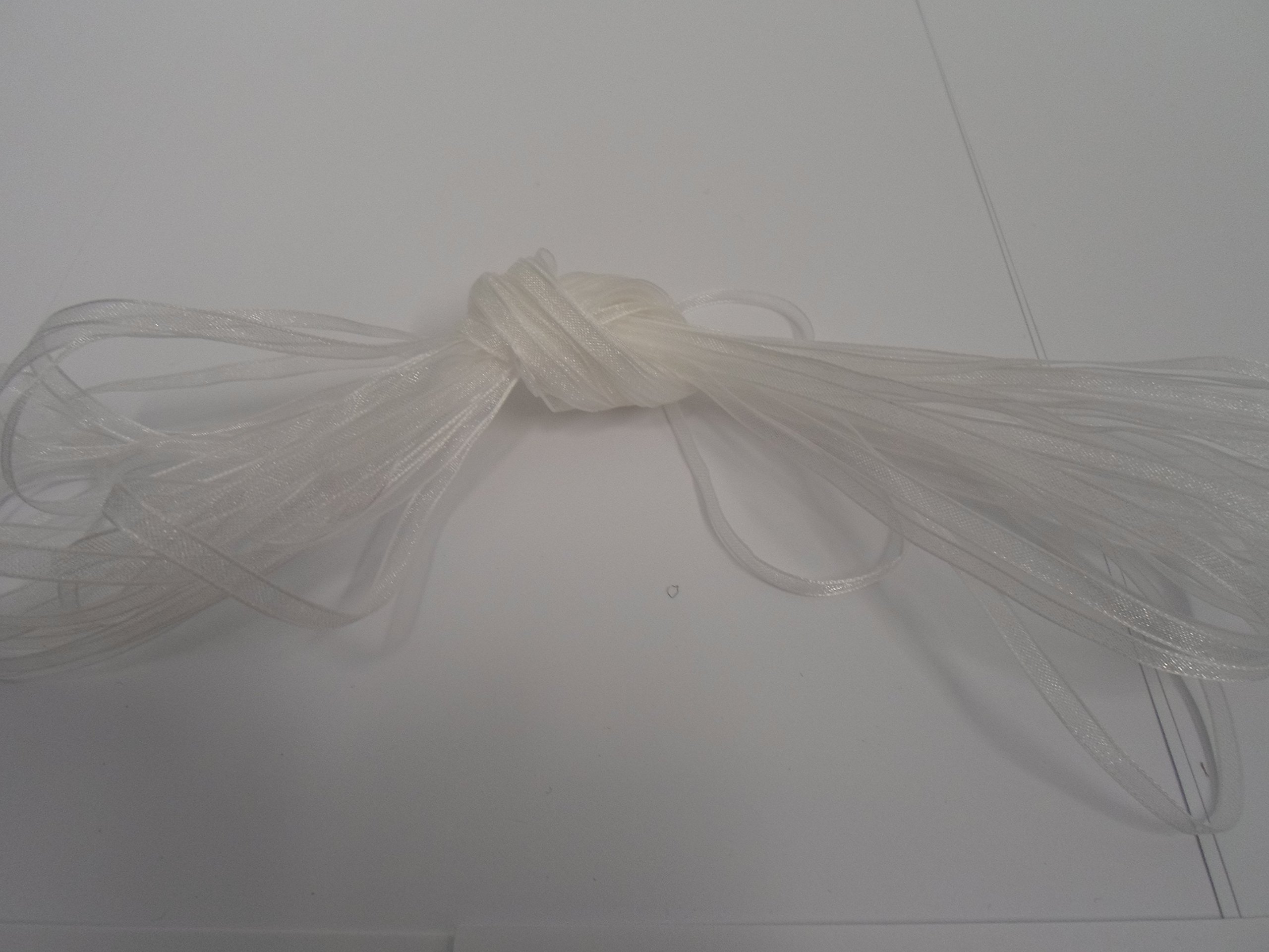1 Full Roll Reel of 3mm Sheer Organza Ribbon x 50 metres White Double Sided