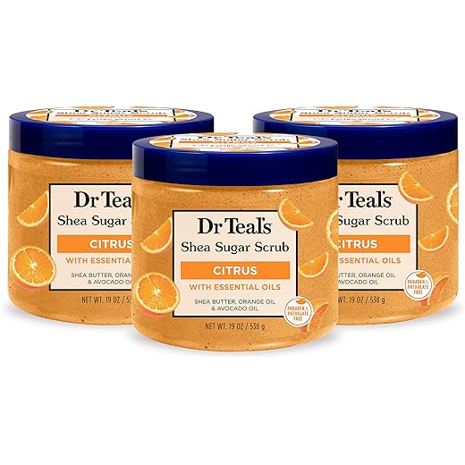 Dr Teal's Shea Sugar Body Scrub, Citrus with Essential Oils & Vitamin C, 538g Dr Teal's Shea Sugar Body Scrub, Citrus with Essential Oils & Vitamin C, 538g